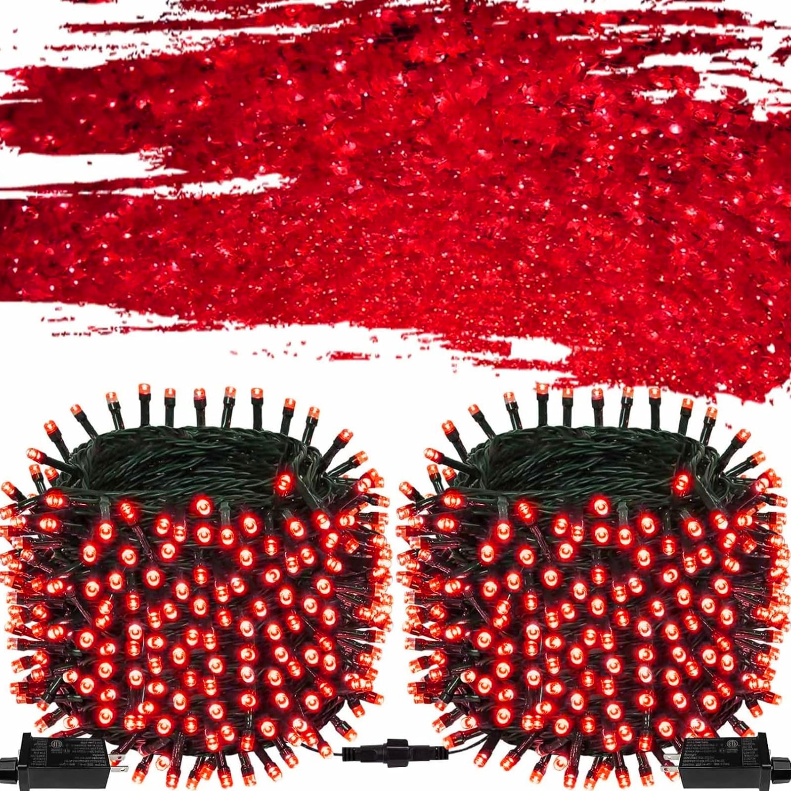 OZS Upgraded 2Pack 164ft 400 LED Christmas String Lights Outdoor Indoor, Extendable Fairy String Lights, Waterproof 8 Modes Gree