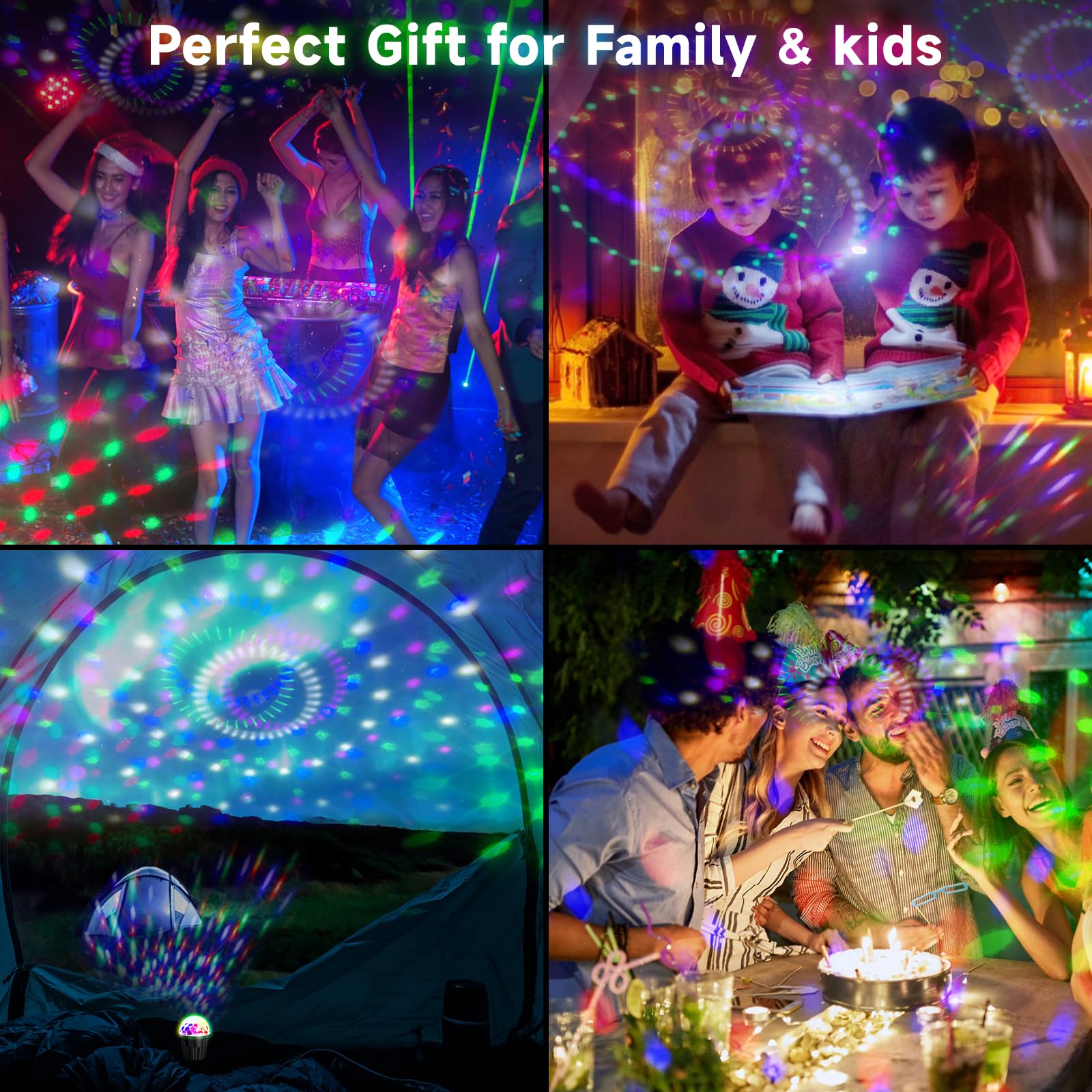 2-Pack Portable Mini Disco Ball Light For Party, Rgb Dj Strobe Light With Remote Control And Usb Cable, Sound Activated Stage Li