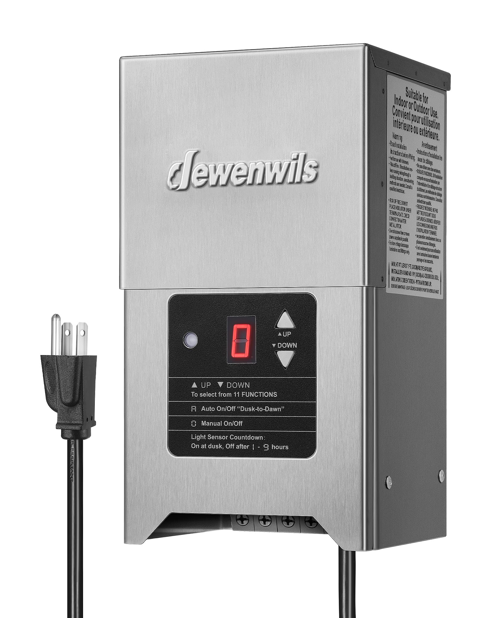 Dewenwils 300W Low Voltage Landscape Transformer With Photocell, Low Voltage Transformer 120V Ac To 12V/15V Ac, Landscape Lighting Transformer For Led Outdoor Lights, Weatherproof, Etl Listed