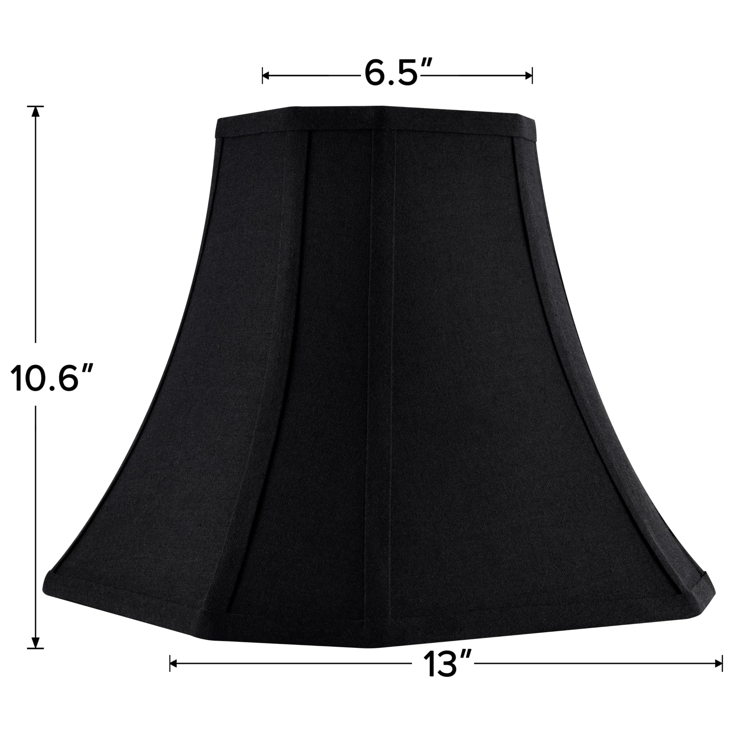 Jerhous Black Square Cut Corner Bell Lamp Shade Set Of 2 Medium Lampshade 6.5``Top×13``Bottom×10.6``Hight(Spider) Modern Lamp Shade For Table & Floor Lamp - Lampshade Replacement