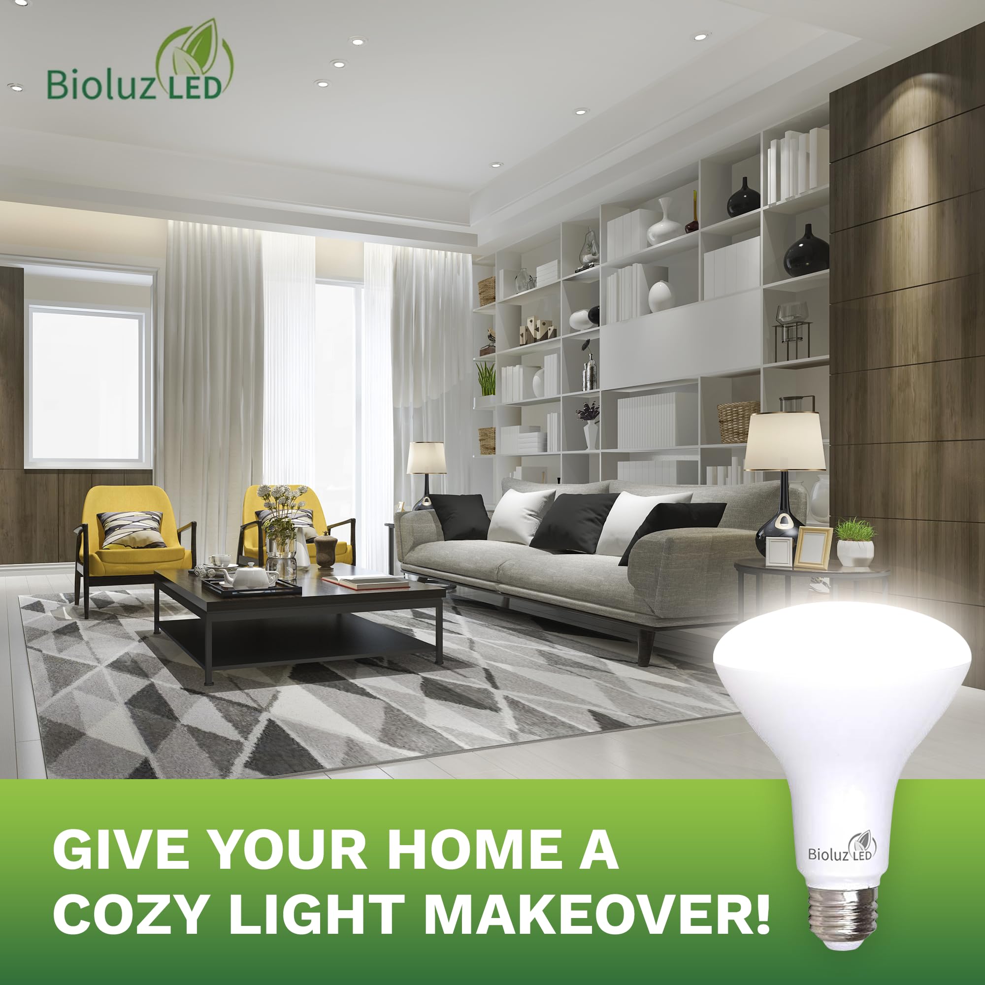 Bioluz Led 24 Pack 90 Cri Br30 Led Dimmable Bulb, 65W Replacement 7.5W=65W 650 Lumen, 5000K Daylight White Indoor/Outdoor Flood
