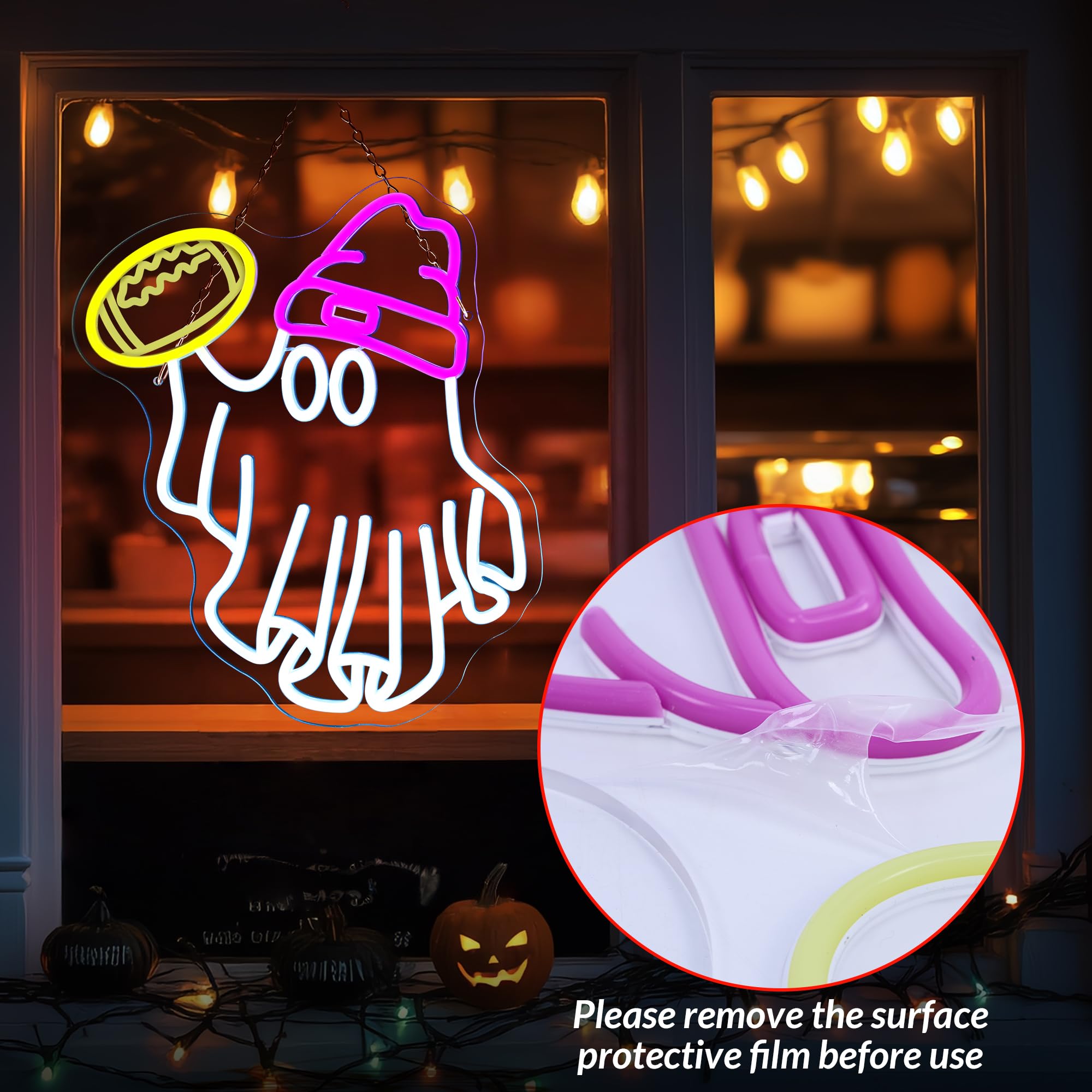 Football Neon Sign For Wall Decor  Football Ghost Shaped Neon Light  Football Led Signs For Man Cave  Teens  Boys  And Girls Bedrooms And Game Rooms. Neon Wall Signs Gift For Football Fans Teens