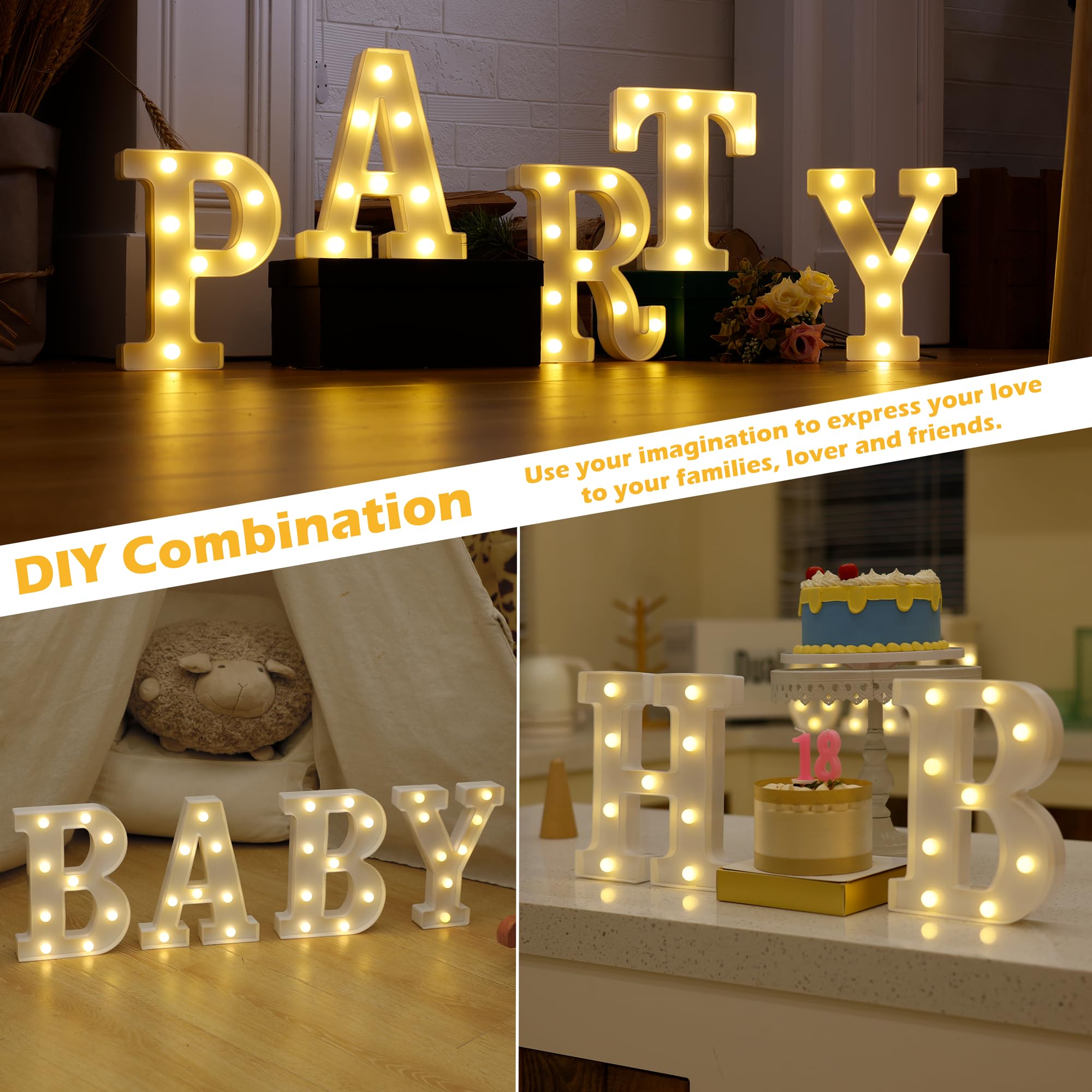 Tronsboo Led Marquee Sign Light Up Letters, Alphabet Light Up Letters Sign, Battery Powered Led Letter Lights For Night Light, Wedding, Birthday, Party, Christmas Or Home Decor (Letter W)