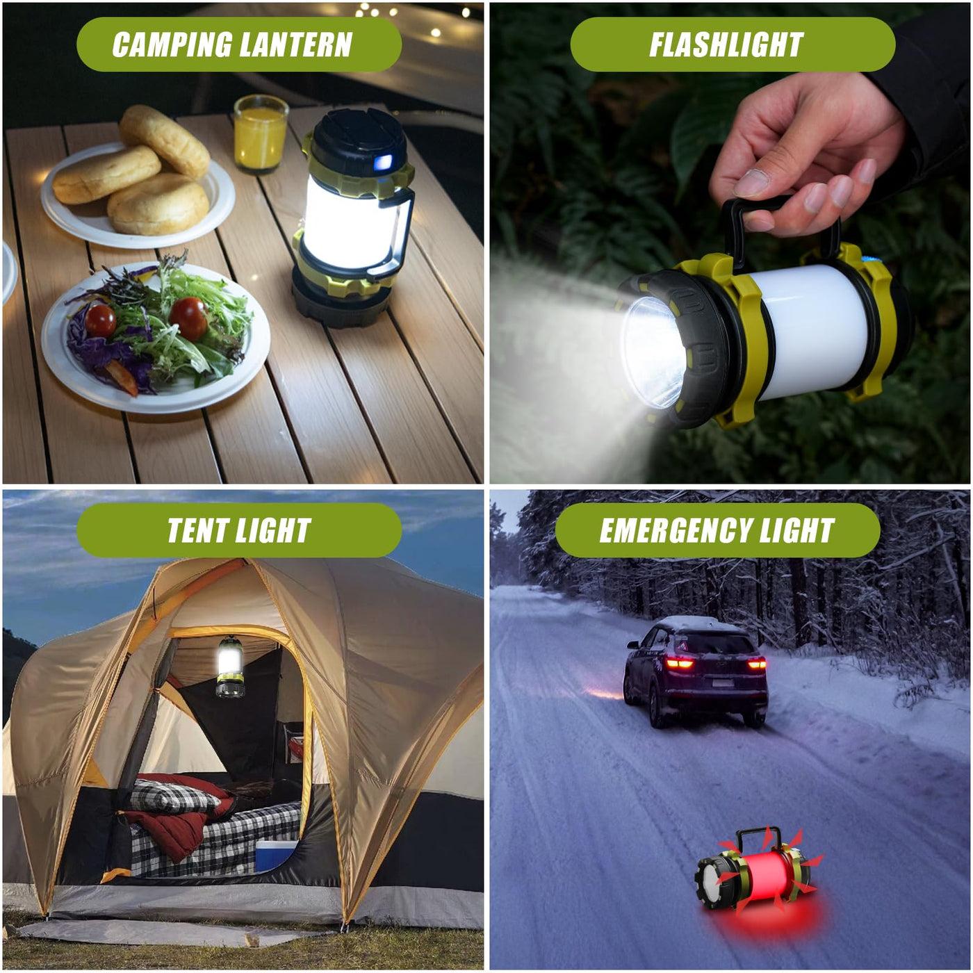 alpswolf rechargeable flashlight Camping Lantern Rechargeable , Alpswolf Camping Flashlight 4000 Capacity Power Bank,6 Modes, IPX4 Waterproof, Led Lantern Camping, Hiking, Outdoor