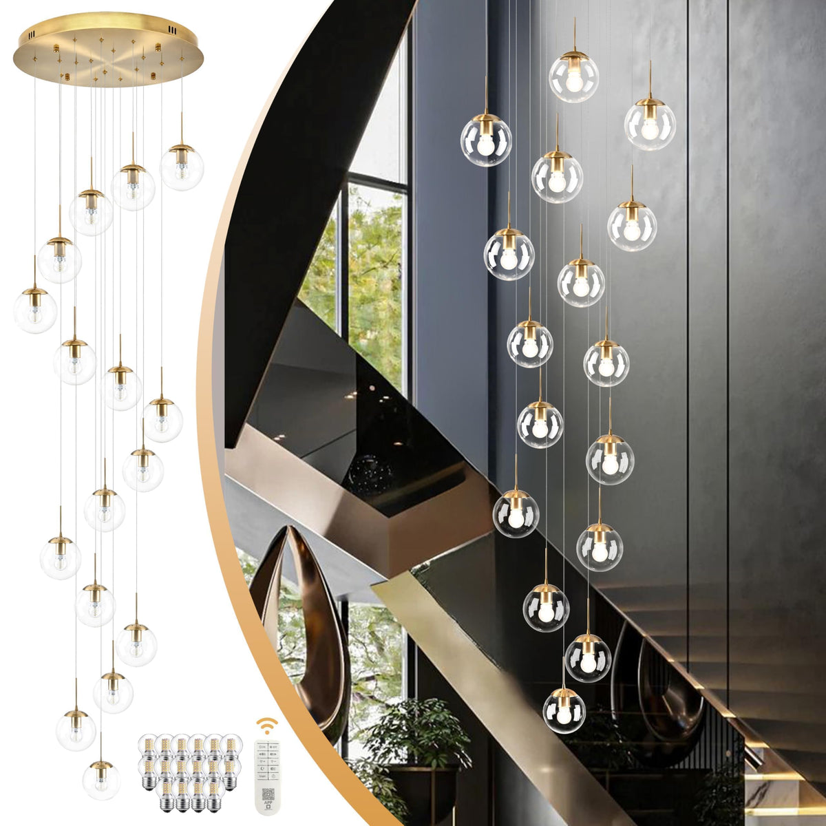 Koko&Yukina 16-Light Gold Mid Century Modern Chandelier For Living Roo ...