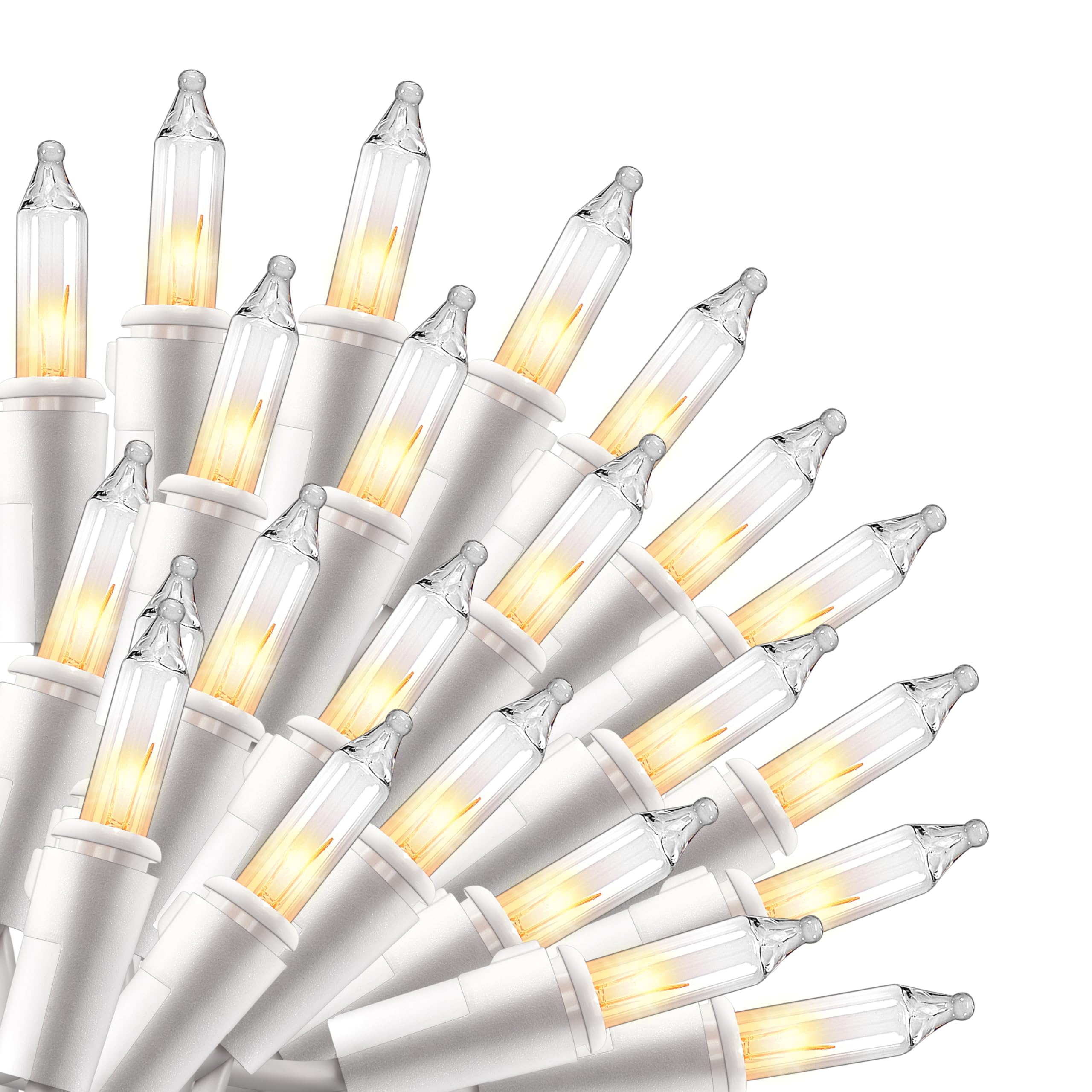 Joiedomi Christmas String Lights, 200 Mini Warm Fairy Lights, 43FT, White Wire, Model HWO-100/2FC(0.34A)