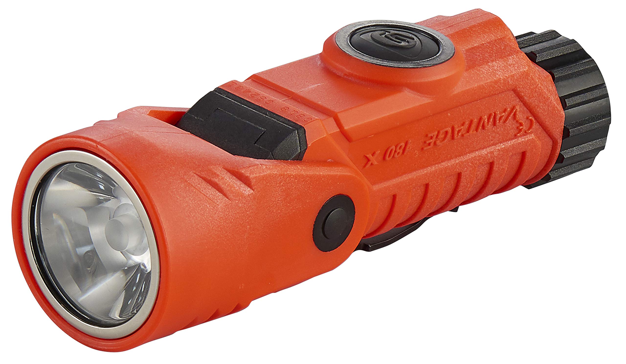 Streamlight 88911 Vantage 180 X USB Helmet Mounted and Right Angle Firefighter Flashlight with Helmet Bracket, Orange