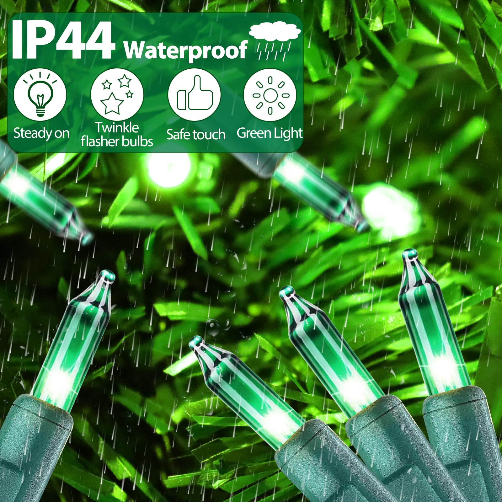 Cxlho St. Patrick'S Day Mini String Lights Green Christmas Lights, 25Ft 100 Incandescent Bulbs Green Lights With Green Wire For