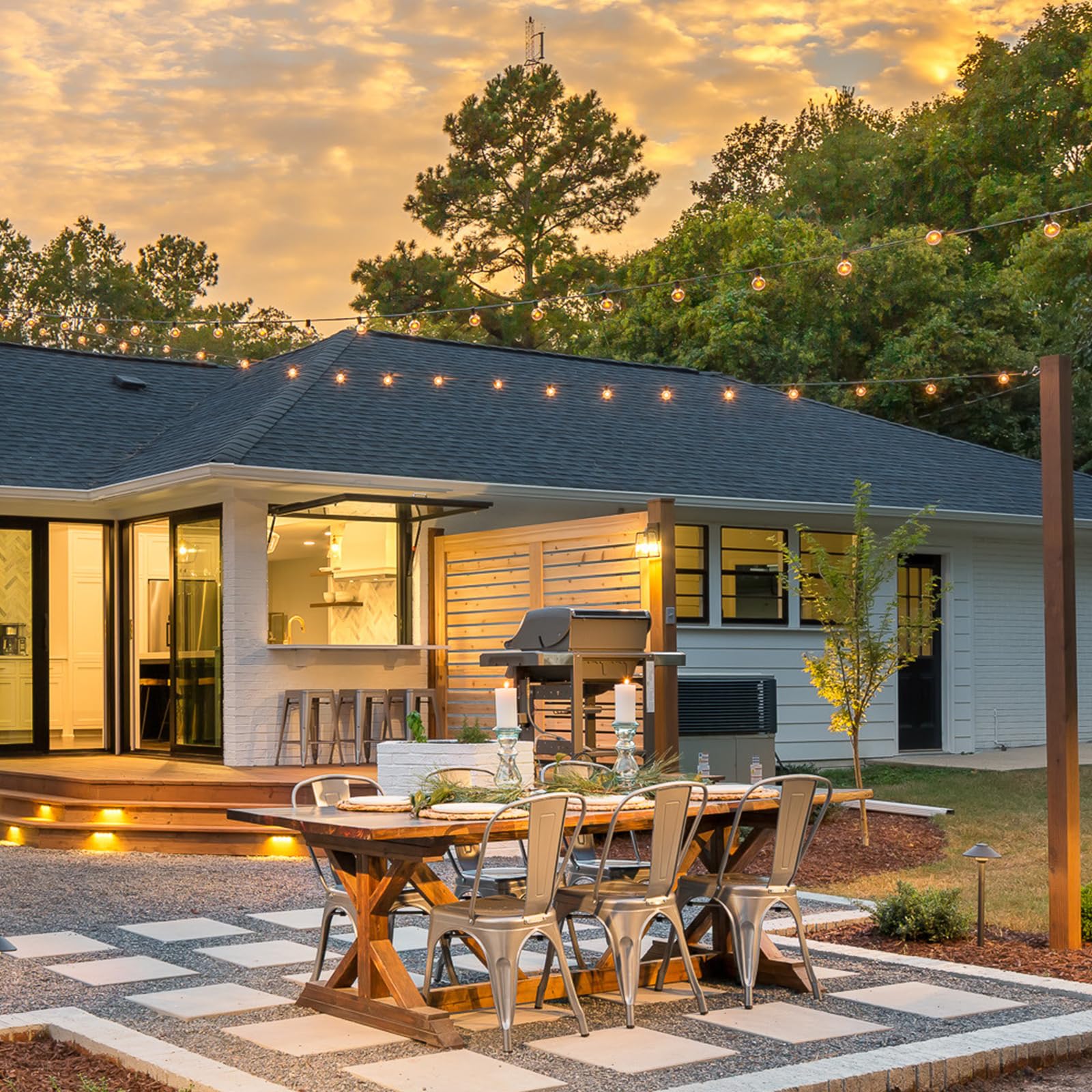 Mlambert 100Ft Led Outdoor String Lights, Dimmable G40 Globe Patio Lights With 50+3 Waterproof Shatterproof Bulbs For Backyard P