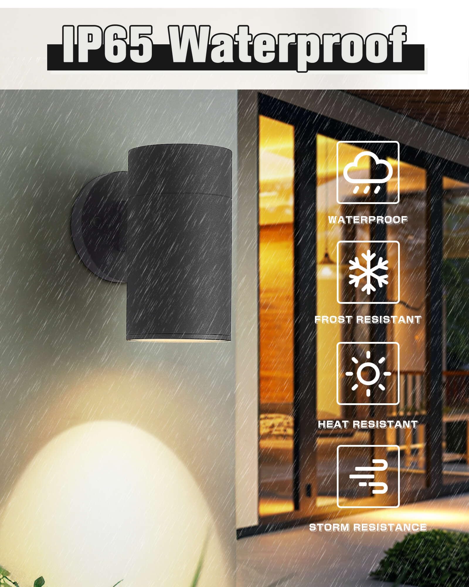 Ken & Ricky Outdoor Wall Lights  Exterior Lighting Fixtures  Matte Black Outdoor Porch Light With Tempered Glass Cover For Porch Garage Patio Doorway Entryway -2 Pack