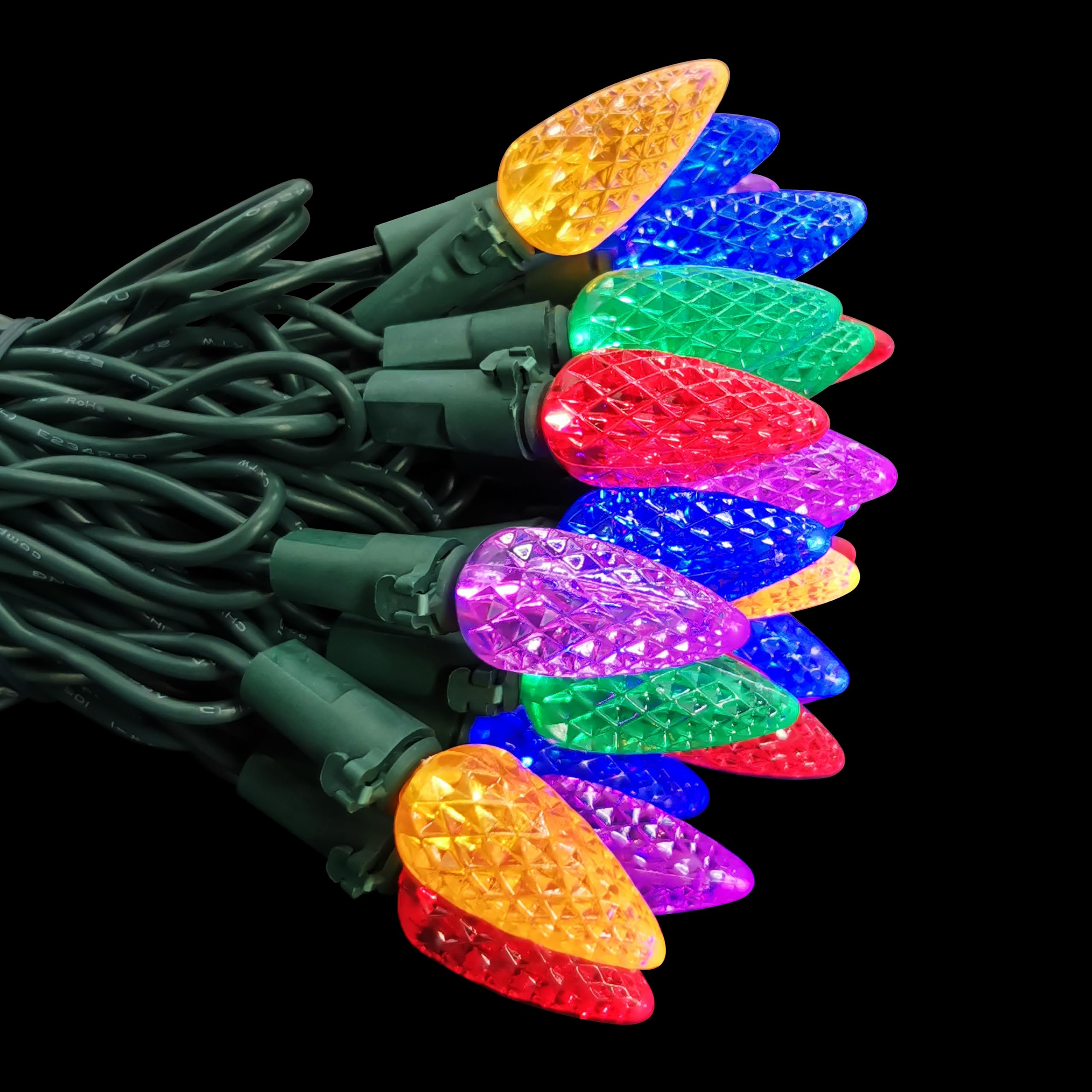 MXTCLM C6 Christmas Lights 50 LED Multicolor Strawberry 18ft Waterproof String Lights for Outdoor Indoor Garden Yard Home Party 