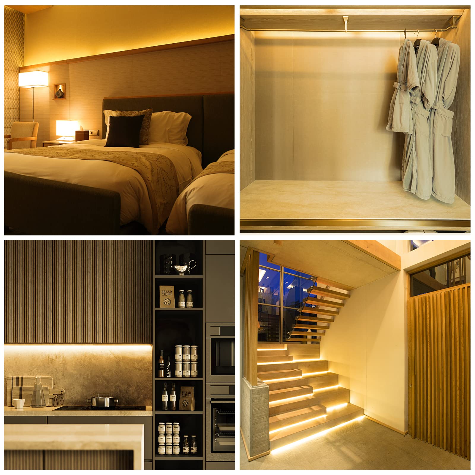 Glpe Cob Led Lights For Bedroom, Usb Powered, 16.4Ft 1600Leds, Warm White Strip Lights, Dimmable, Flexible, 3M Adhesive Tape, Fo