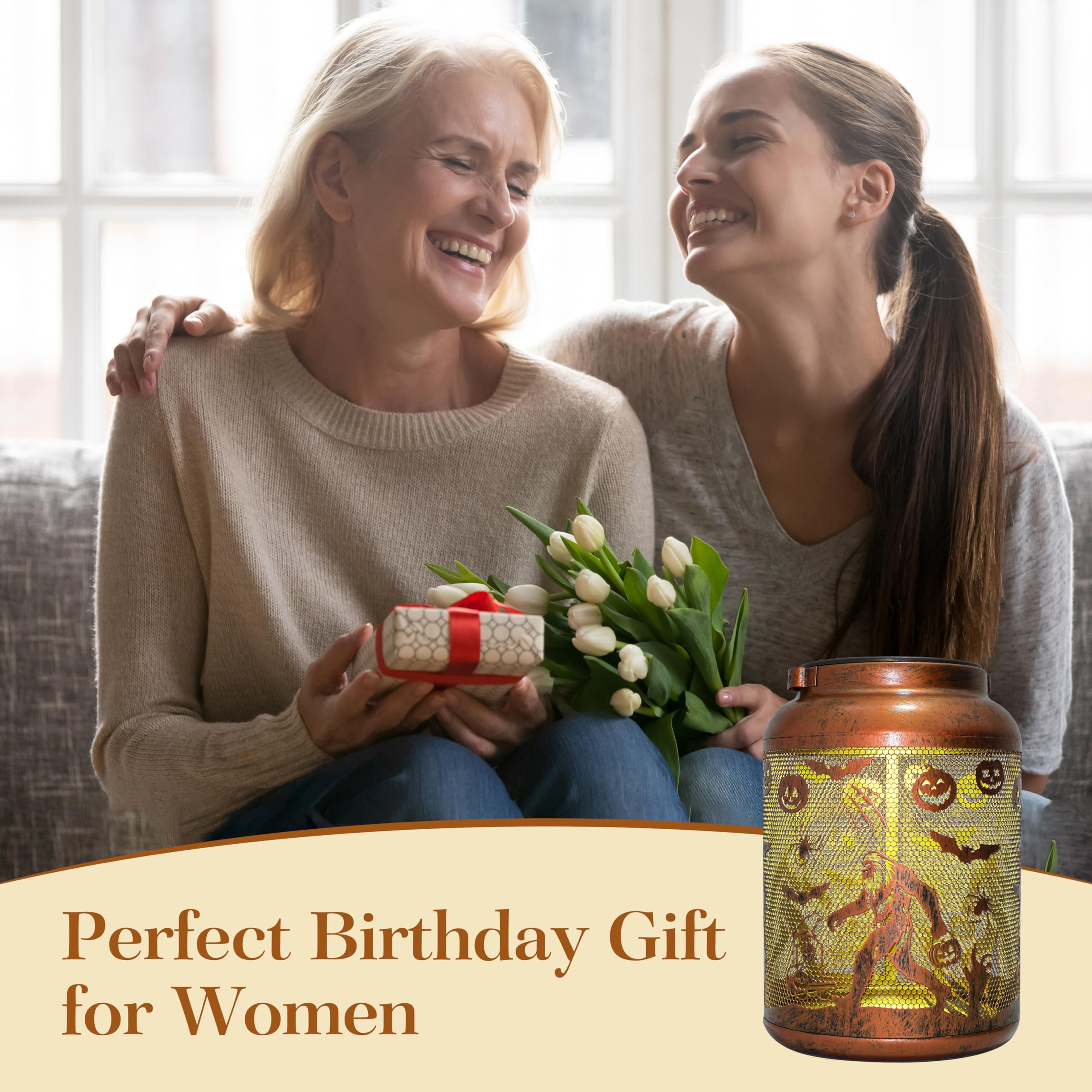 Bigfoot Solar Lanterns Outdoor Waterproof - Led Hanging Lantern Decor For Garden/Yard/Patio/Lawn  Perfect Gift For Women  Mom  Grandma  Men Halloween Birthday Christmas Mothers Day