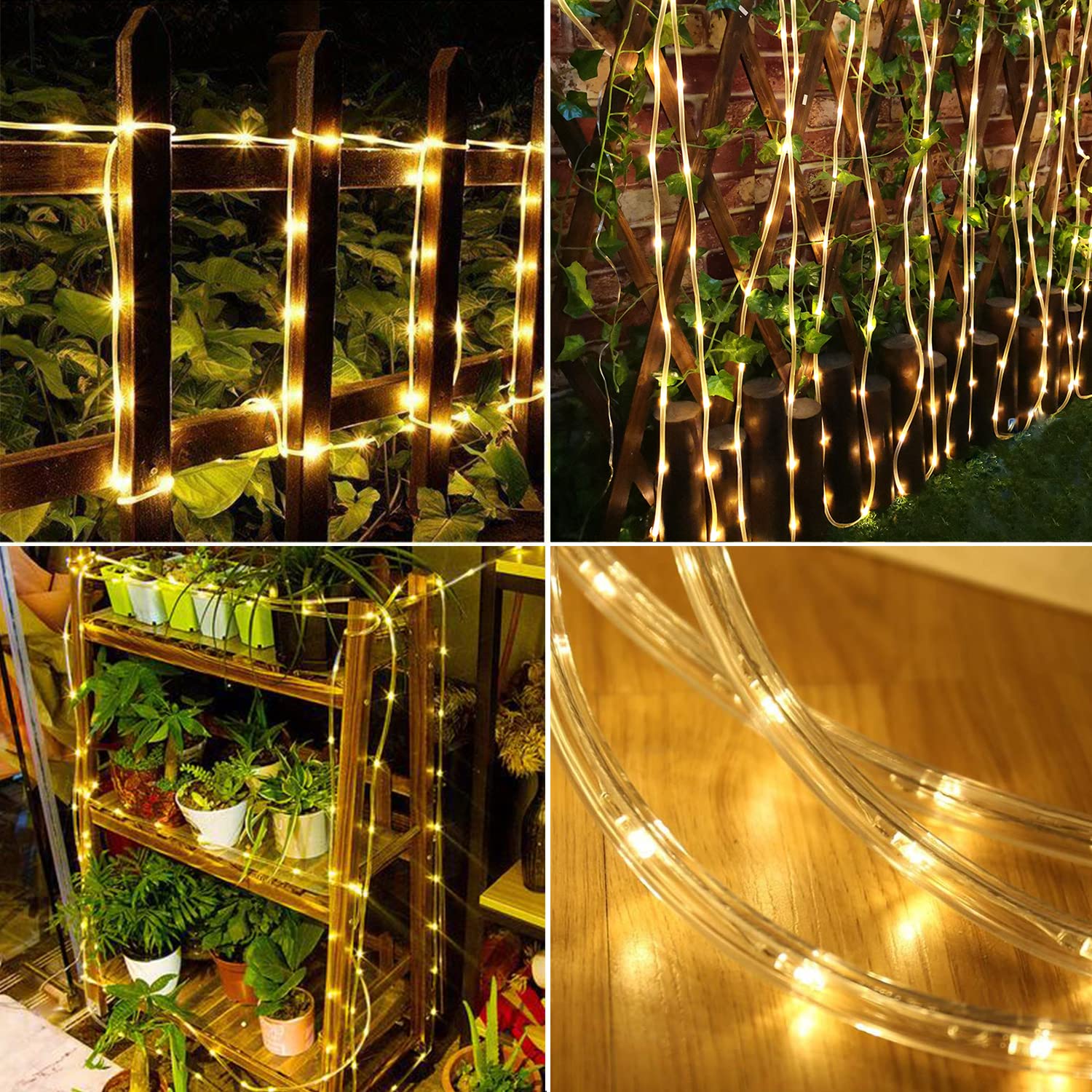 LairtPOW Solar Outdoor Lights 100 LED 3 Pack, Warm White, IP65 Waterproof for Garden, Party, Home, Wedding, Christmas, Halloween Decor