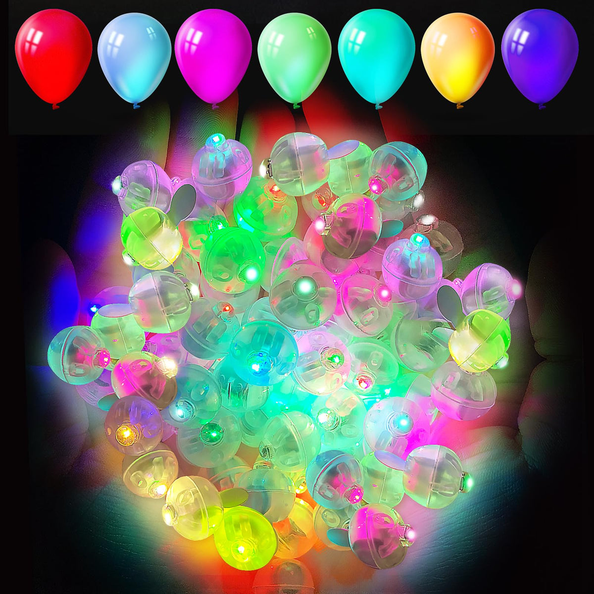 Aogist 50Pcs Multicolor Balloon Lights,Long Standby Time Waterproof Mini Light,Battery Powered,Round Led Ball Lamp For Latex Bal