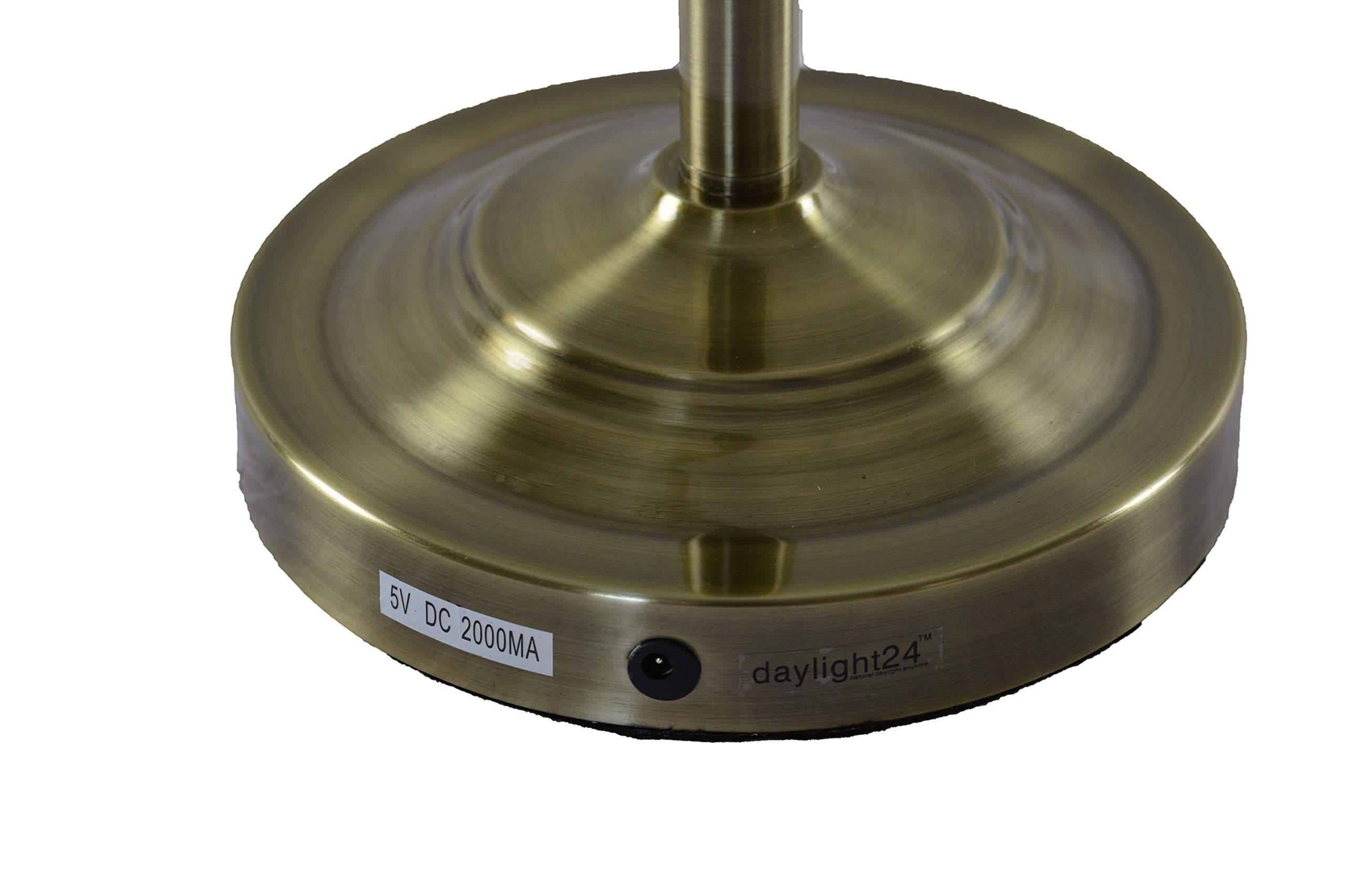 Daylight24 402051-07 Natural Daylight Battery Operated Cordless, Antique Brass Floor Lamp