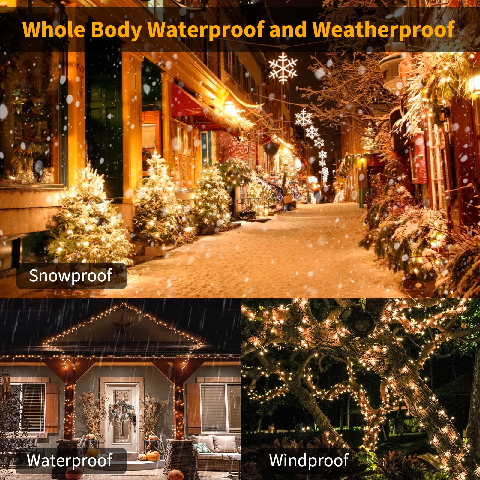 Brightown LED String Lights - 20 LEDs, 4 Pack, Warm White, Battery Powered, Indoor/Outdoor Holiday Decorations