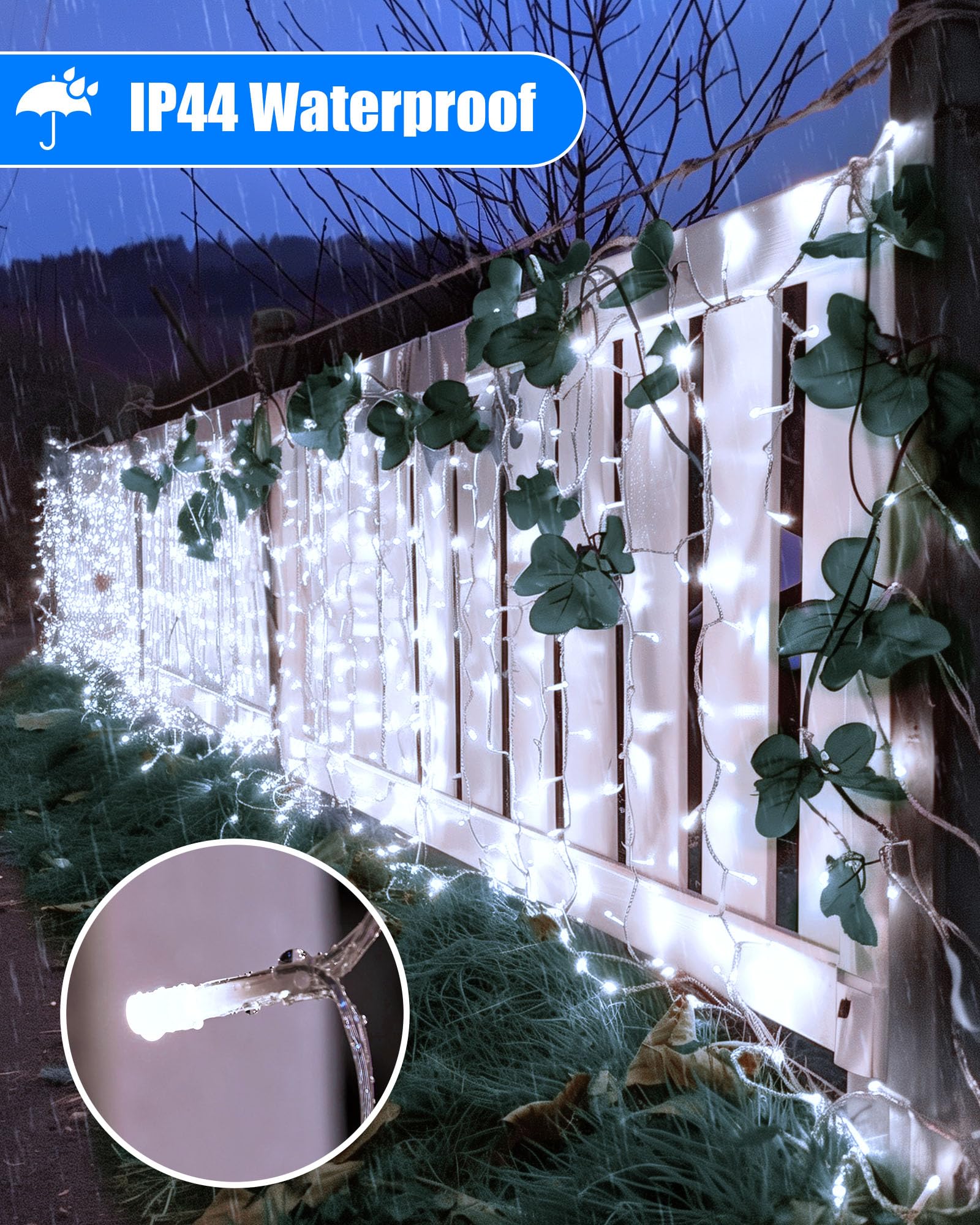 Brightown Icicle Christmas Lights Outdoor, 100Ft 832 Led Icicle String Lights With 156 Drops,8 Modes, Icicle Lights With Remote