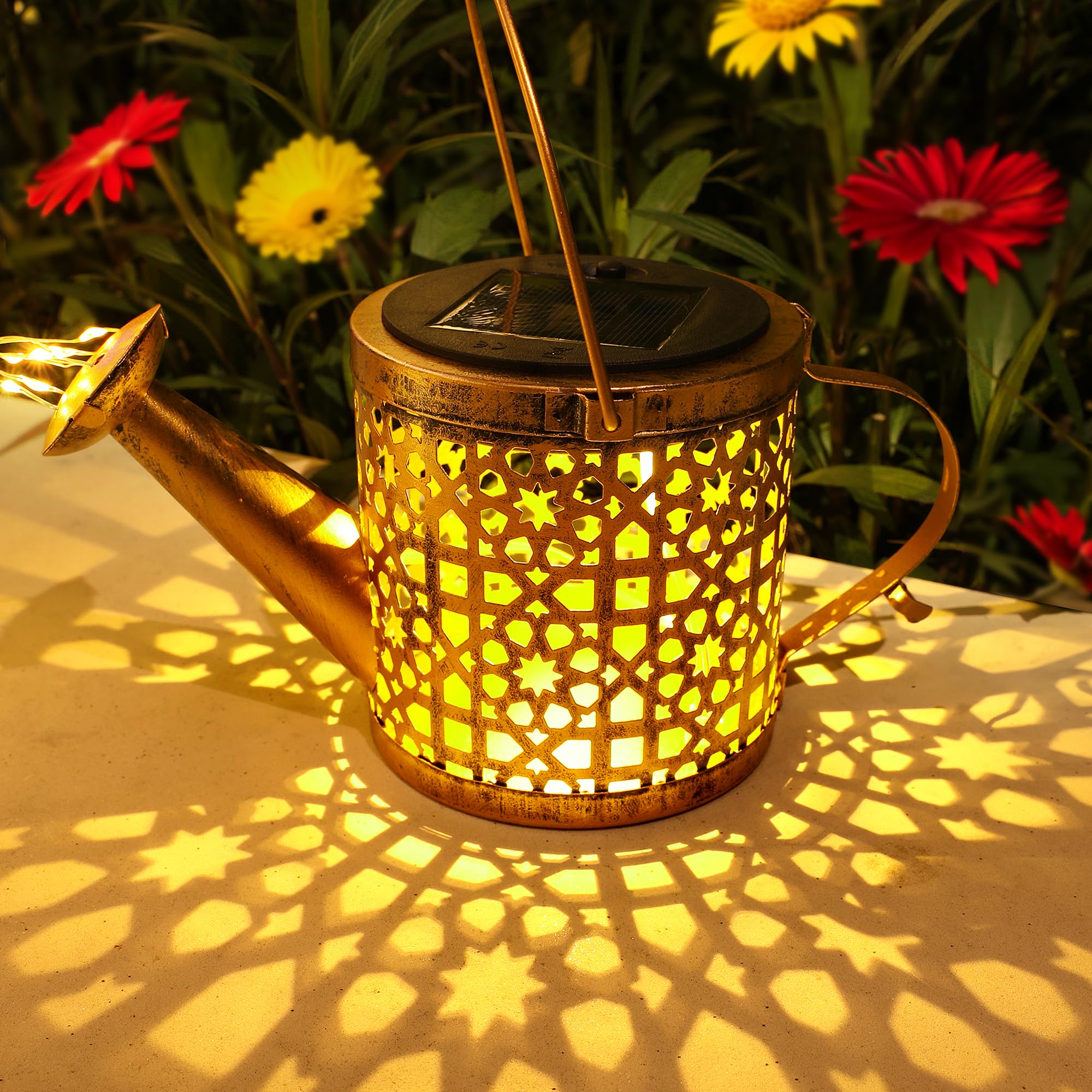 Solar Watering Can Lights Waterproof  Solar Lights Outdoor Decorative Garden Decor Metal Hanging Lights For Outside Patio Pathway Yard  Christmas Birthday Gardening Gifts