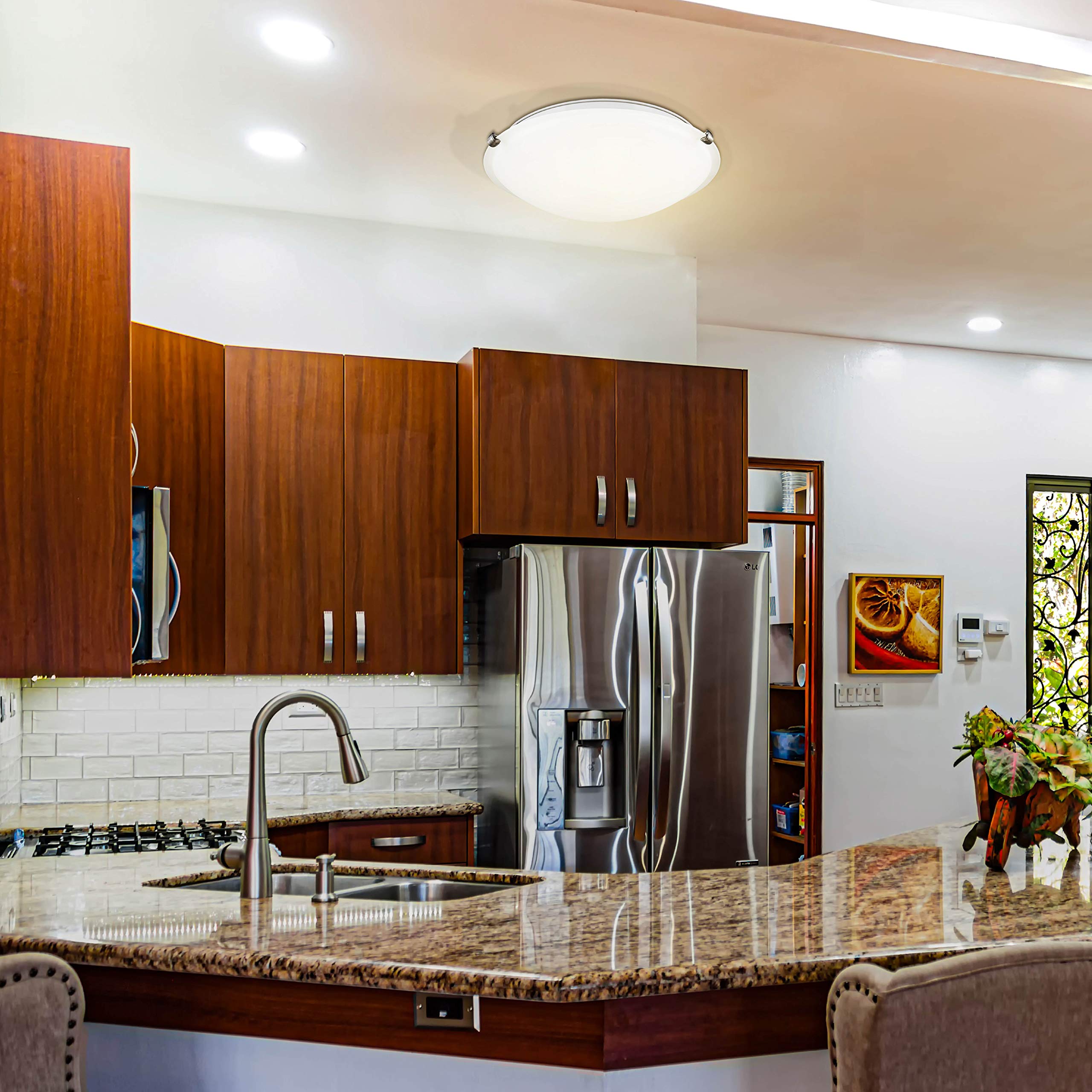 Sea Gull Lighting Two Light Ceiling Flush Mount Alloy Steel White Model 7543502-962