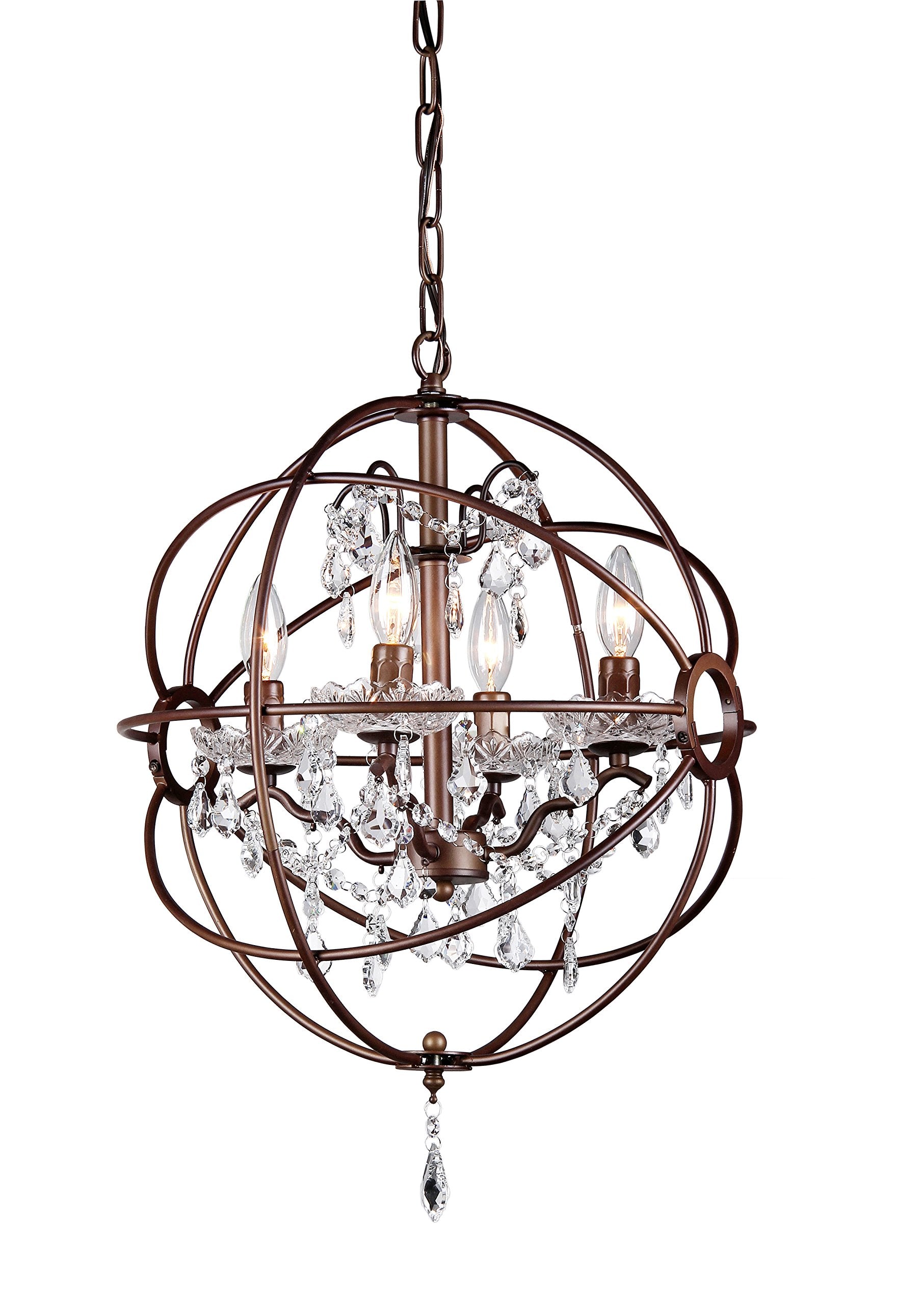Warehouse of Tiffany Rl8049-16Ab Edwards Antique Bronze 16 5-Light Chandelier, White