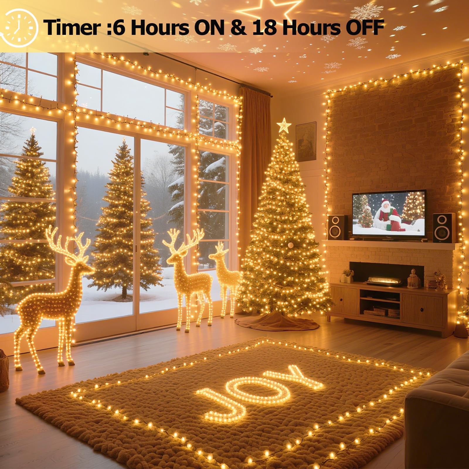 Tcamp 33ft 100LED Battery Operated Christmas Lights, Warm White, Remote Timer, 8 Modes, Indoor/Outdoor, Model LSO-100/2F