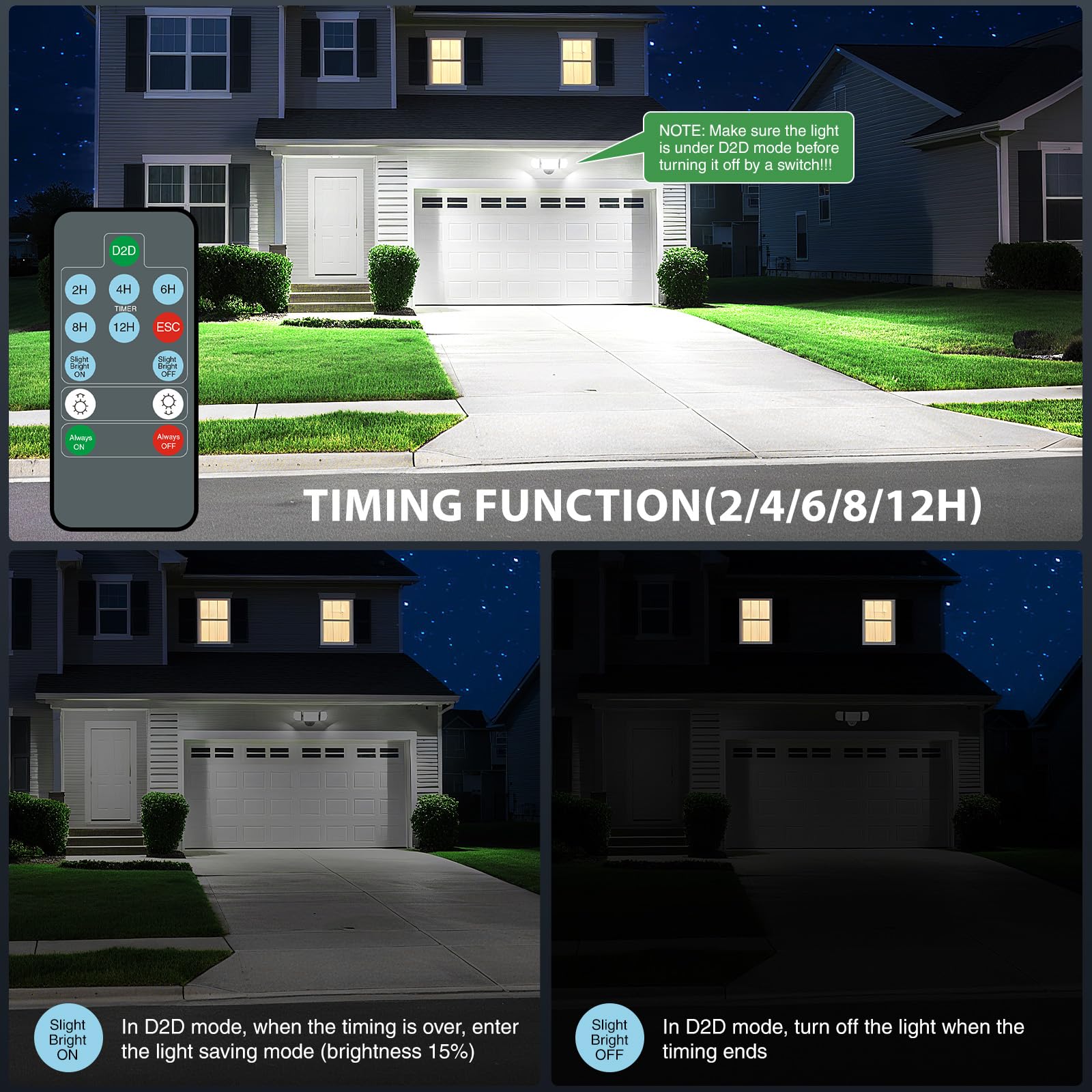 iMaihom 130W Flood Lights Outdoor, 13000LM, IP65 Waterproof, Remote Control, 3 Adjustable Heads, Black, Model BDD130D-3