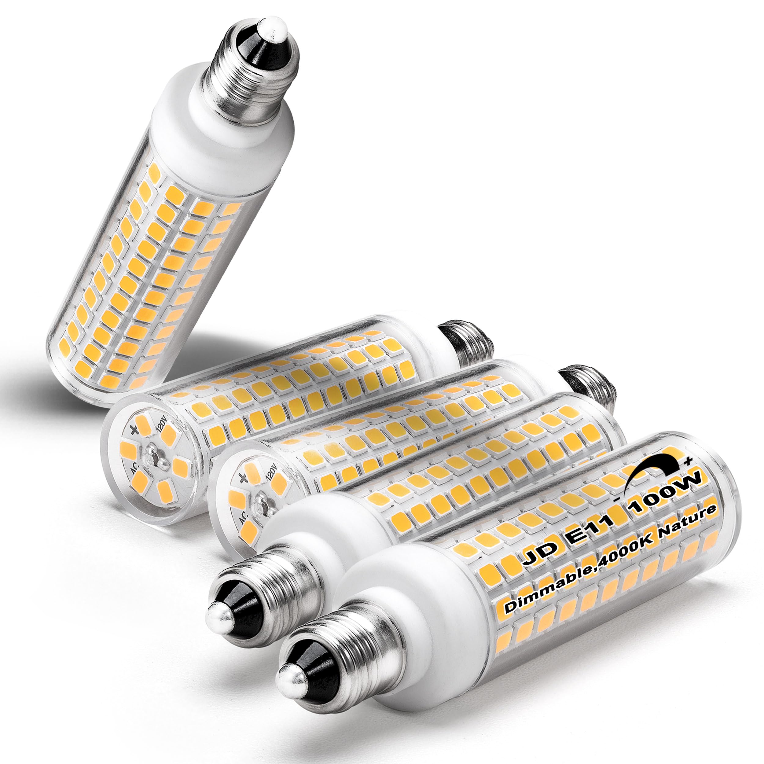 Jde11 Led Bulbs 120V 100W Halogen Candelabra Bulbs Equiva Dimmable,T3 T4 Mini Base Jd E11 Bulb,4000K Natural White 10W 1000Lm E1