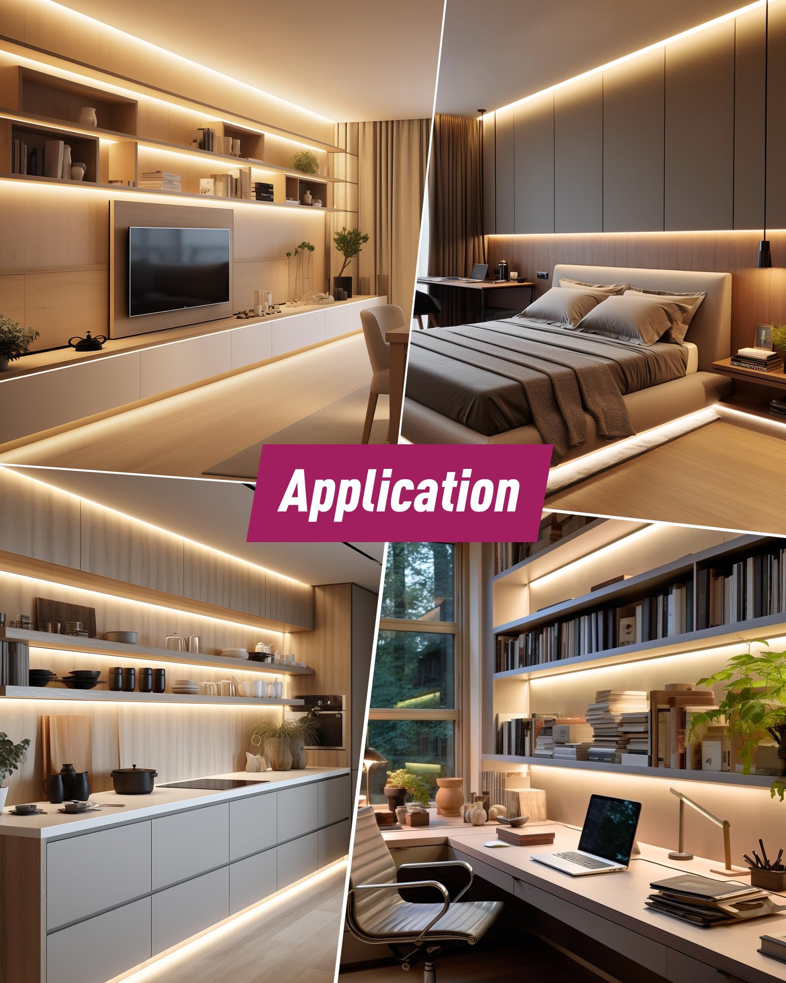 Emitever Led Strip Connectors,2 Packs Led Tape Light Connector 2 Pin Solderless Tighten Screw Transparent Light Extension Connec