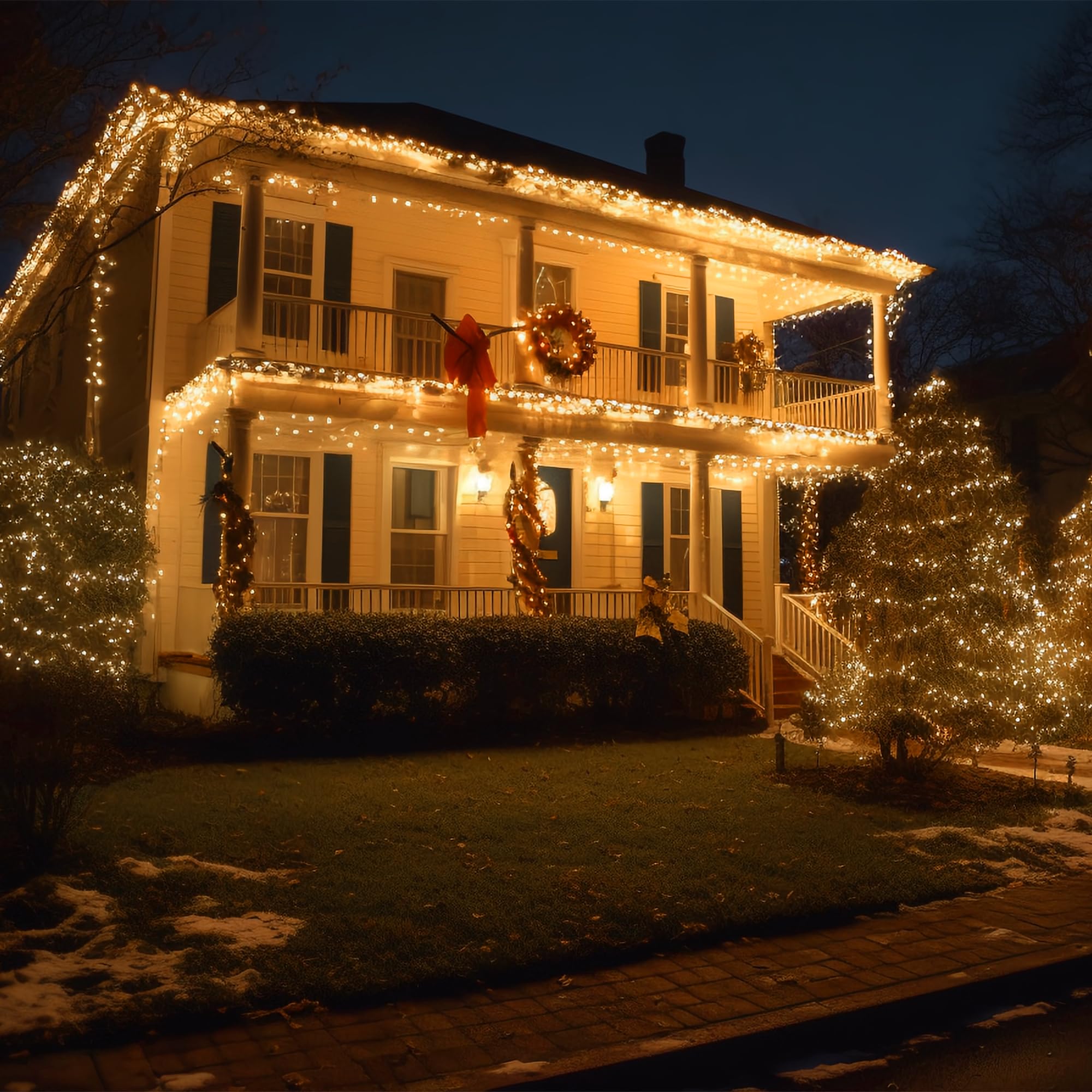 ASENEK Christmas String Lights 33ft 100 LED Warm White 8 Modes with Timer Indoor Outdoor Model CX-36V-5000LHWW