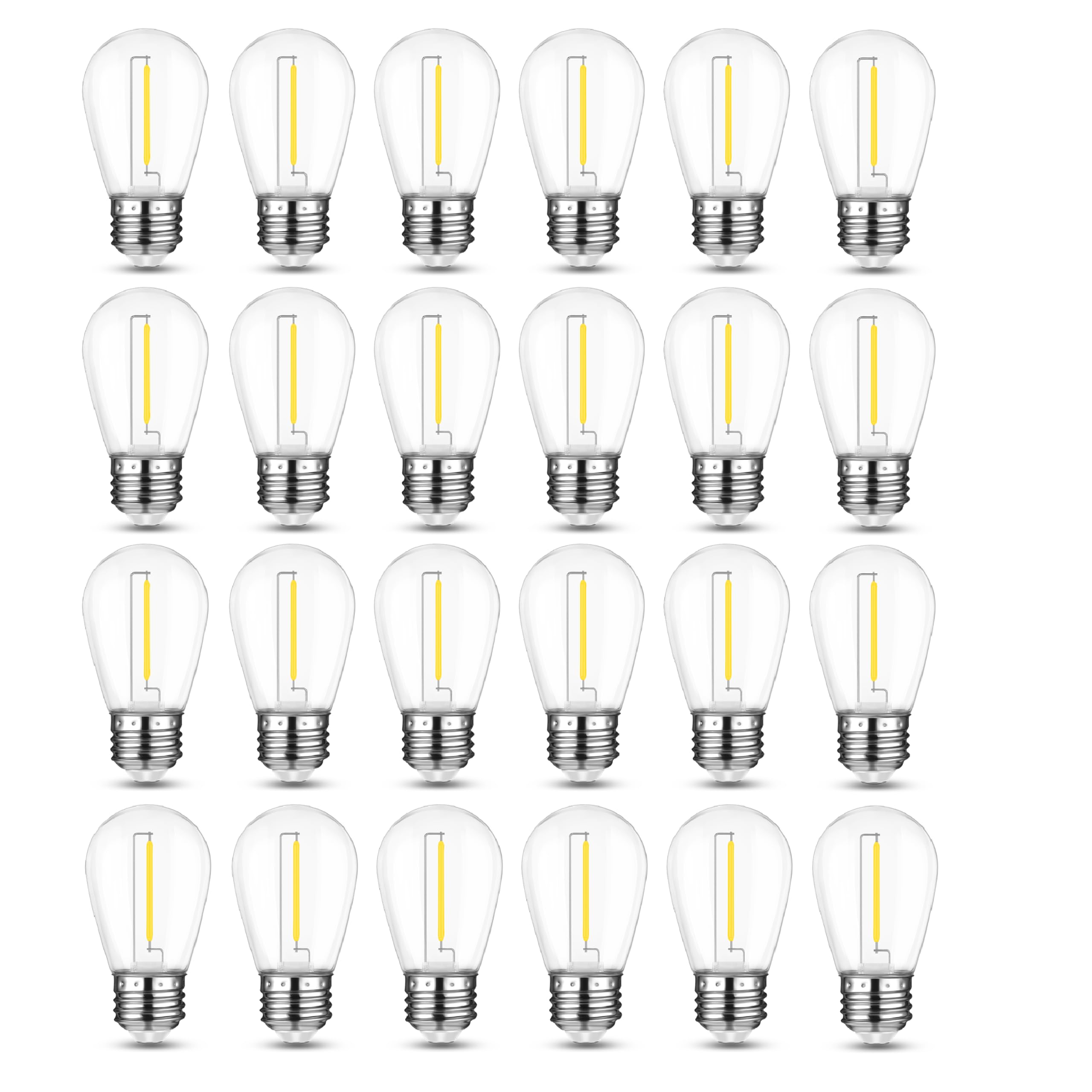Mlambert Led String Light Bulbs, Shatterproof Outdoor String S14 Replacement Light Bulbs 4000K, Waterproof 1W Led Edison Bulbs E