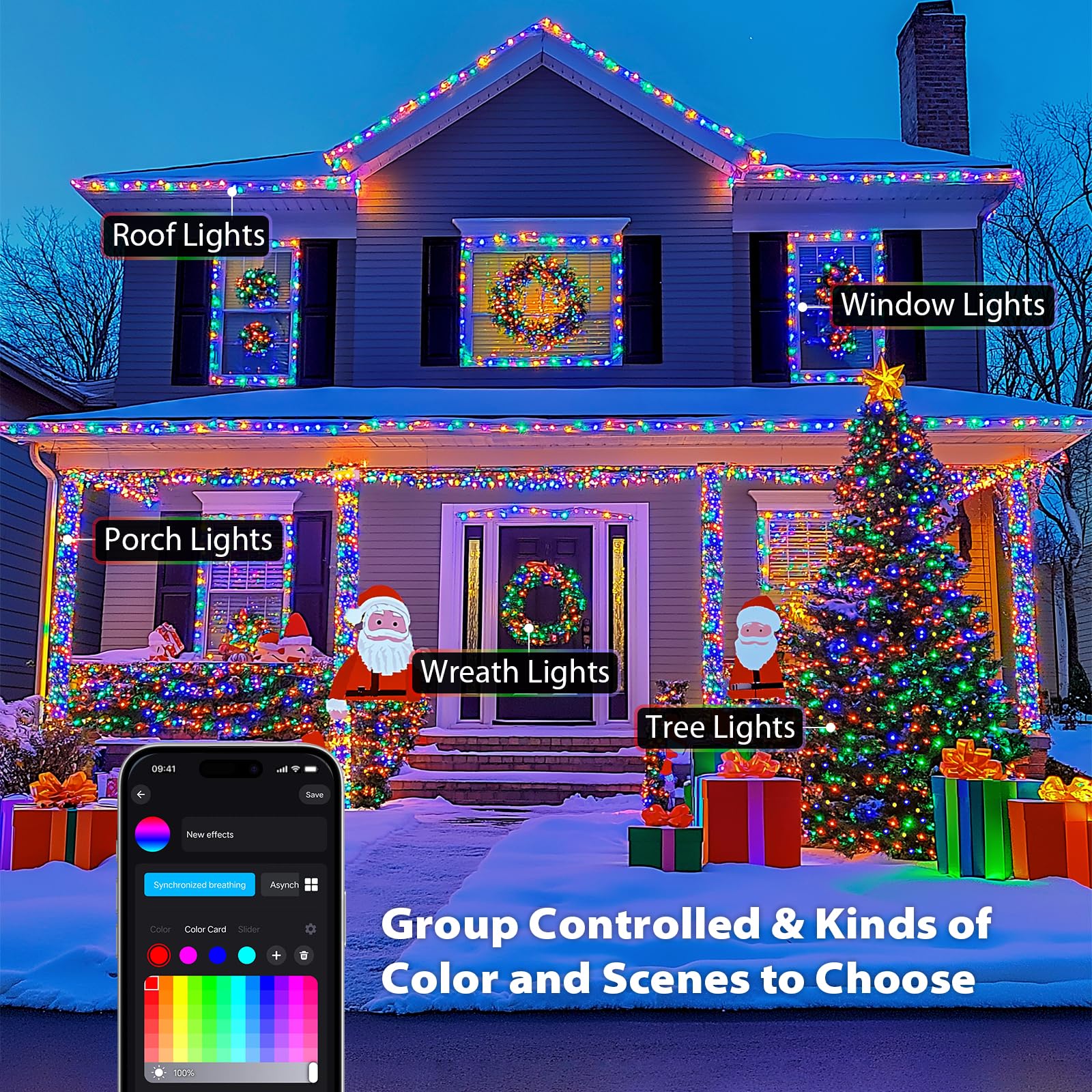 Jmexsuss 800 Led Smart Color Changing Christmas Lights Outdoor, 272Ft Rgb Christmas String Lights With Remote & App, Waterproof