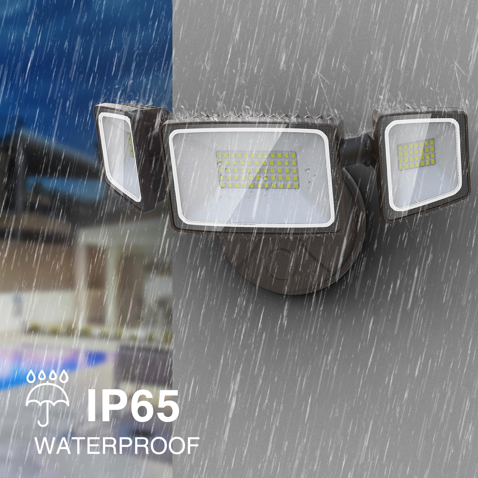 Onforu 2 Pack 60W Flood Lights Outdoor, 6000Lm Led Floodlights Switch Controlled, Ip65 Waterproof Exterior Lighting Fixture With