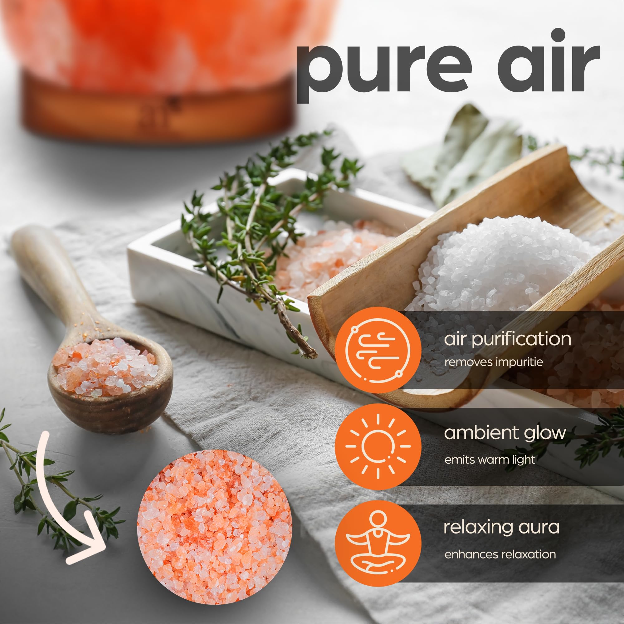 Artnaturals Himalayan Rock Salt Lamp - Natural Glow Night Light -Hand Carved Pink Crystal From Pure Salt - For Rest, Relaxation