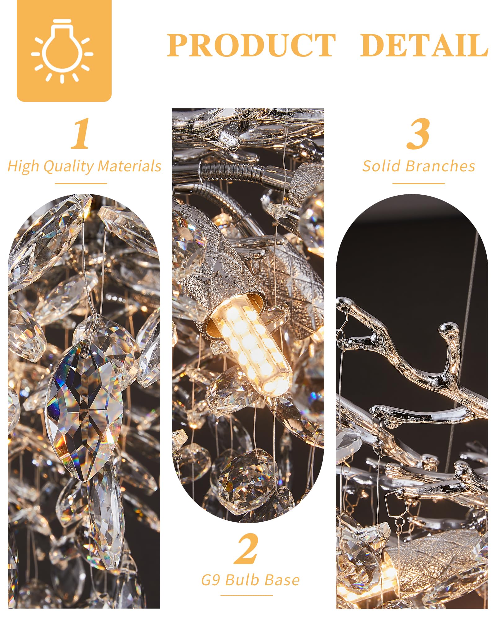 Luxury Silver 6-Tier Large Foyer Entrance Crystal Chandeliers Modern Long Staircase K9 Chandeliers For High Ceiling Big Crystal