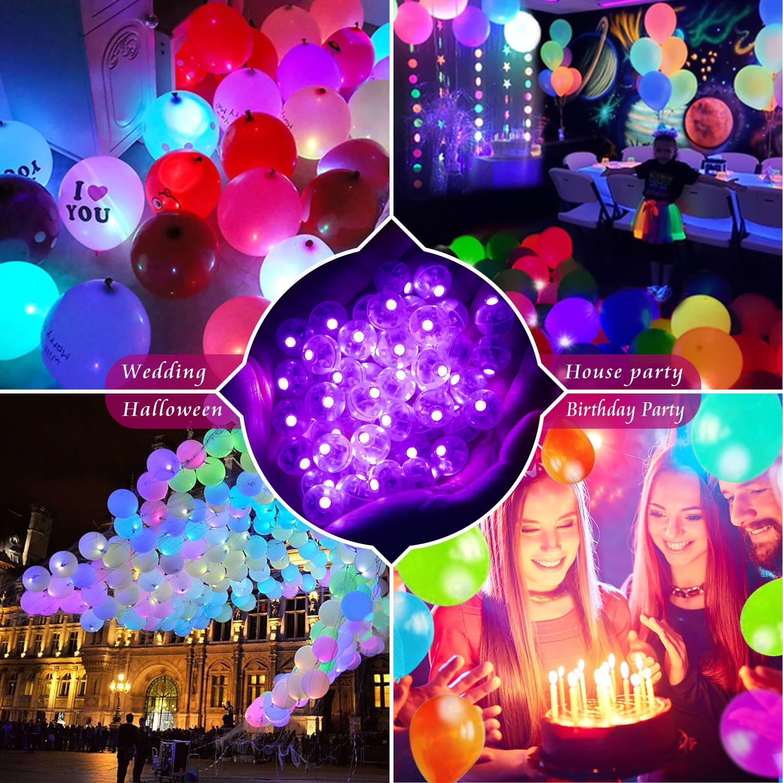 Chzk 100Pcs Balloon Lights Mini Led Lights Round Long Standby Time Multicolor Ball Lamps Paper Lantern Balloons Lamps For Birthd