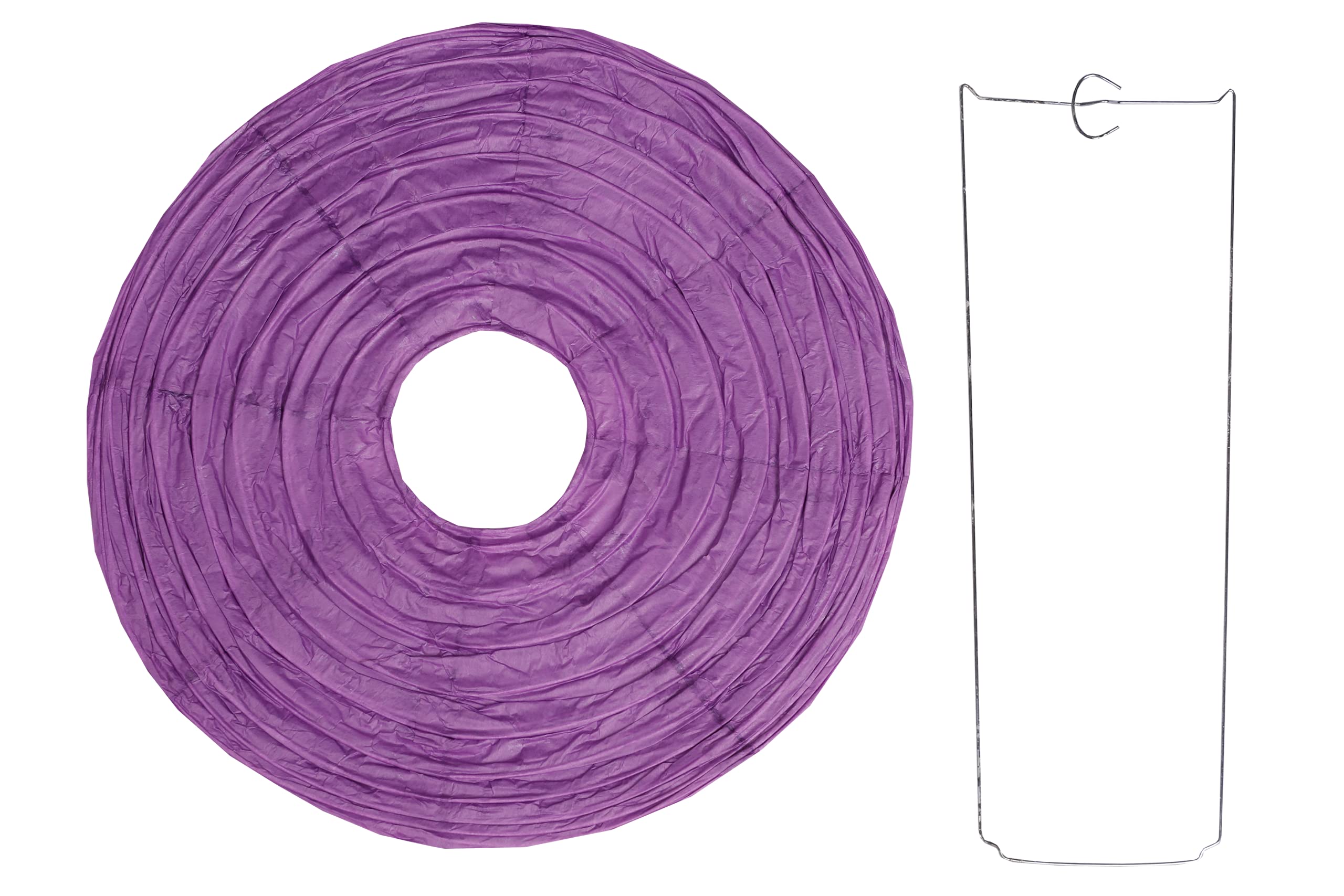 Pack Of 3 Round Paper Lanterns Lamp Wedding Birthday Party Decoration (Purple, 14''/35Cm)