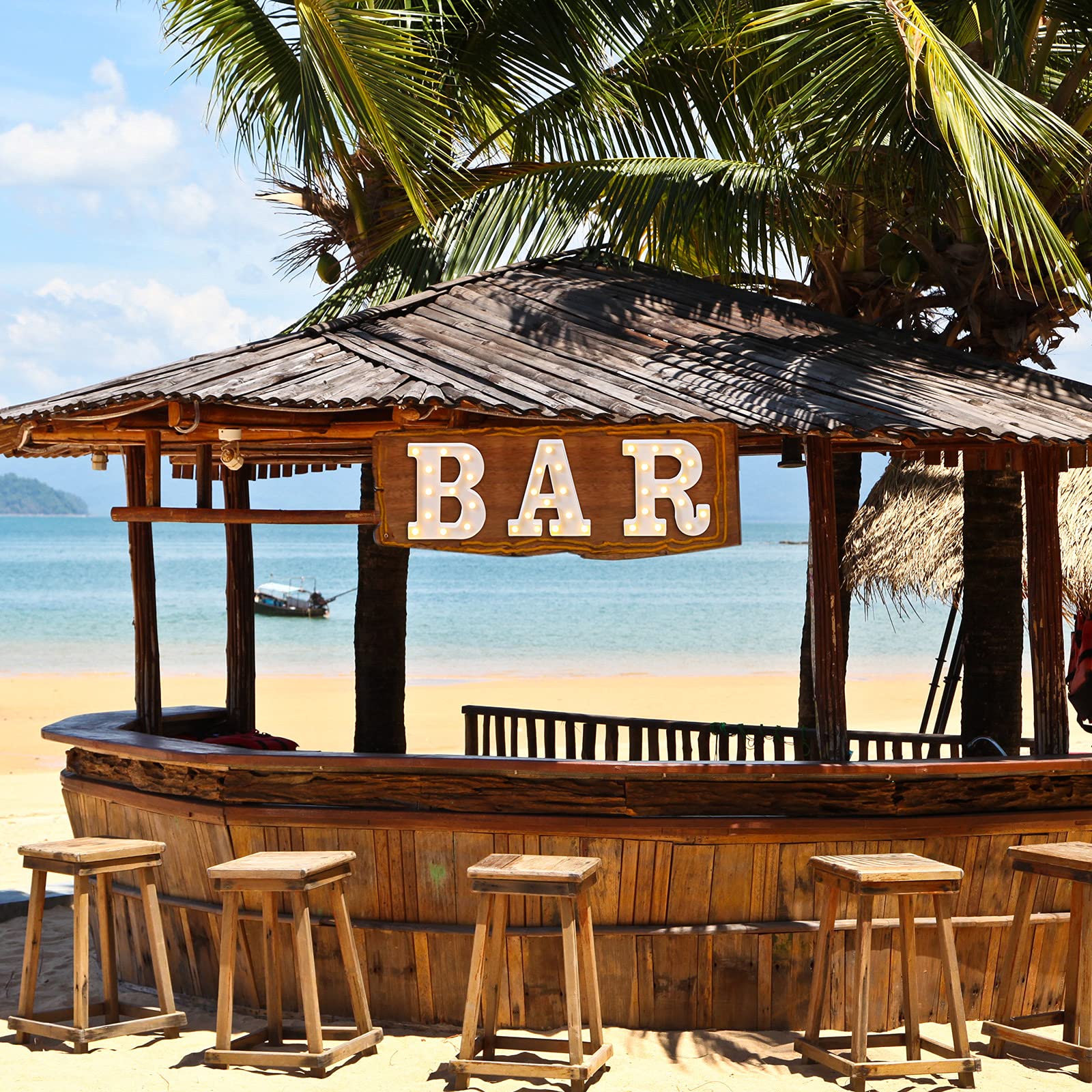 Mudder 3 Pieces Bar Sign Led Letter Light Alphabet Letter Sign Battery Powered Night Light For Home Party Birthday Halloween Christmas Decoration(White)