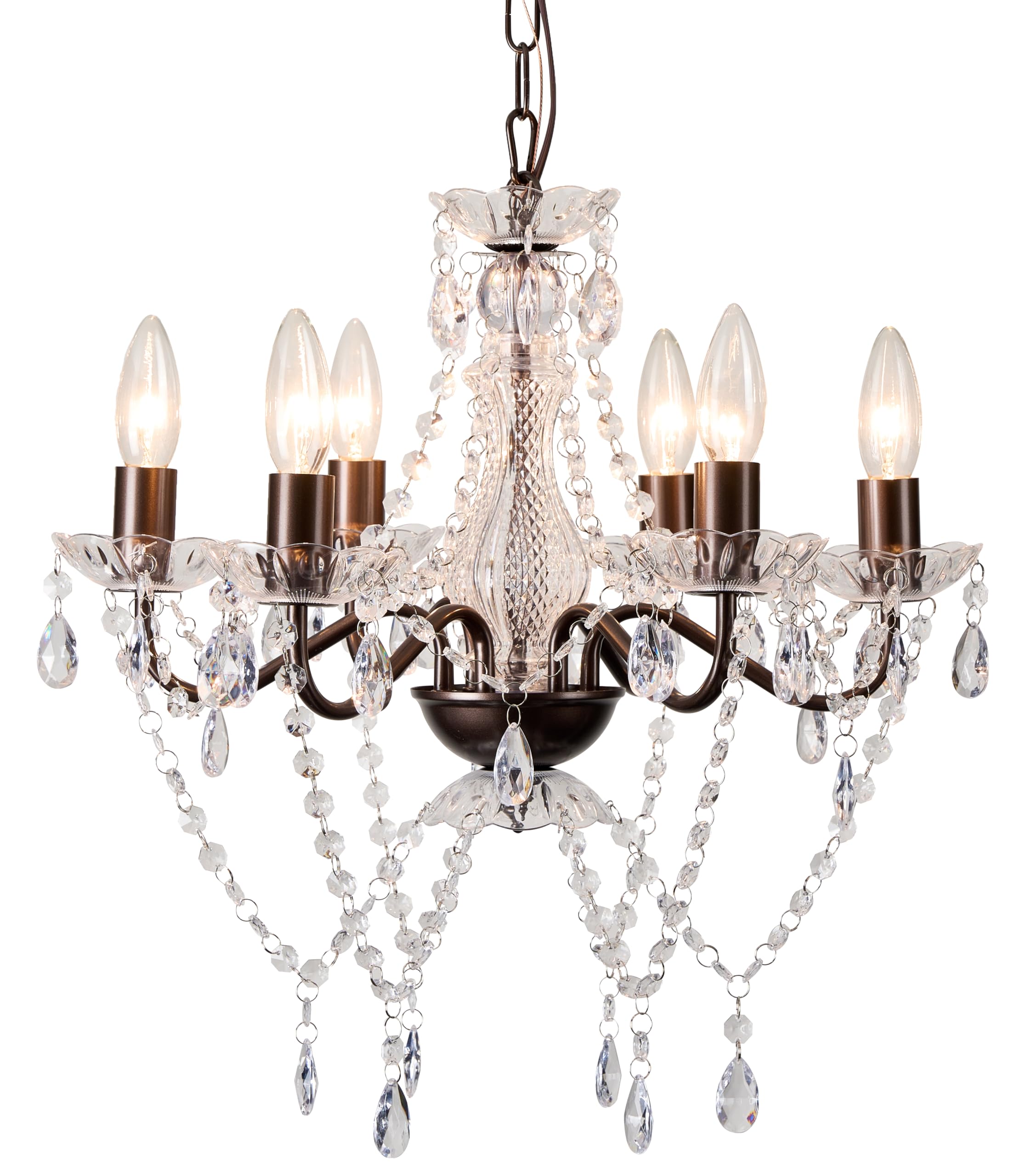 Mr.Color Bronze Chandelier Modern Farmhouse 6-Light Candle Style Chandelier for Living Room Dining Room Bedroom