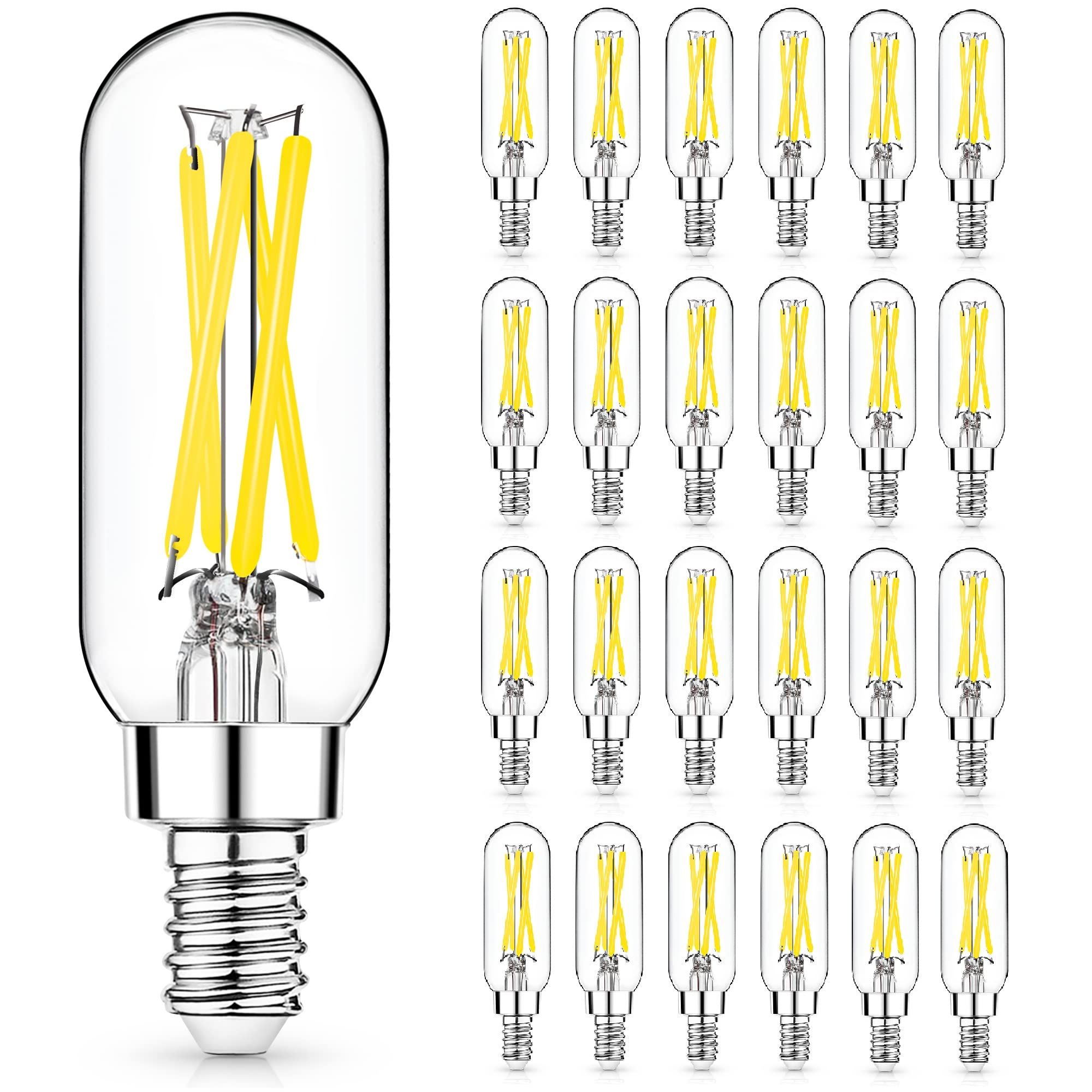 Mlambert 24 Pack Dimmable T6 Led Bulbs,4W Equal 40W E12 Candelabra Bulb 5000K,Clear 4W E12 Edison Bulb For Chandelier,Light Bulb