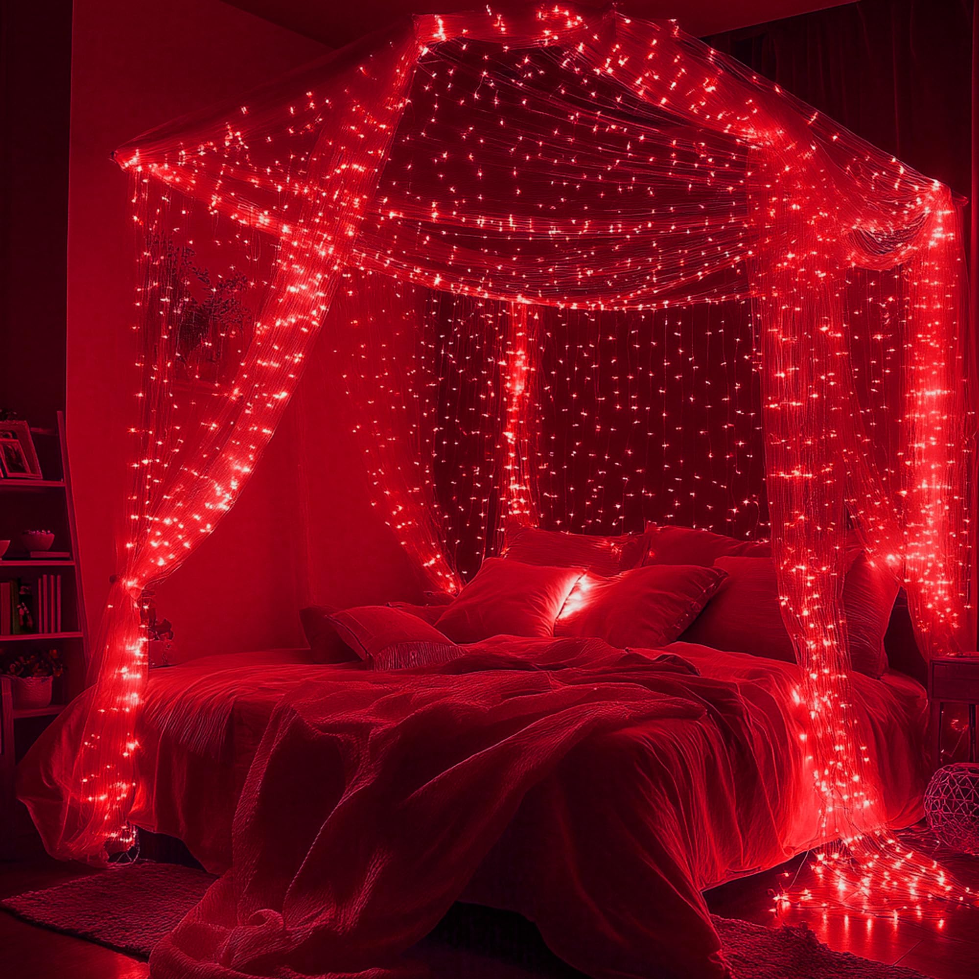 Joomer 100 Led Battery String Lights, 2Pack Red Twinkle Fairy Lights With Timer For Home, Garden, Party, Indoor Decor - Ssm0050-S-4.5V
