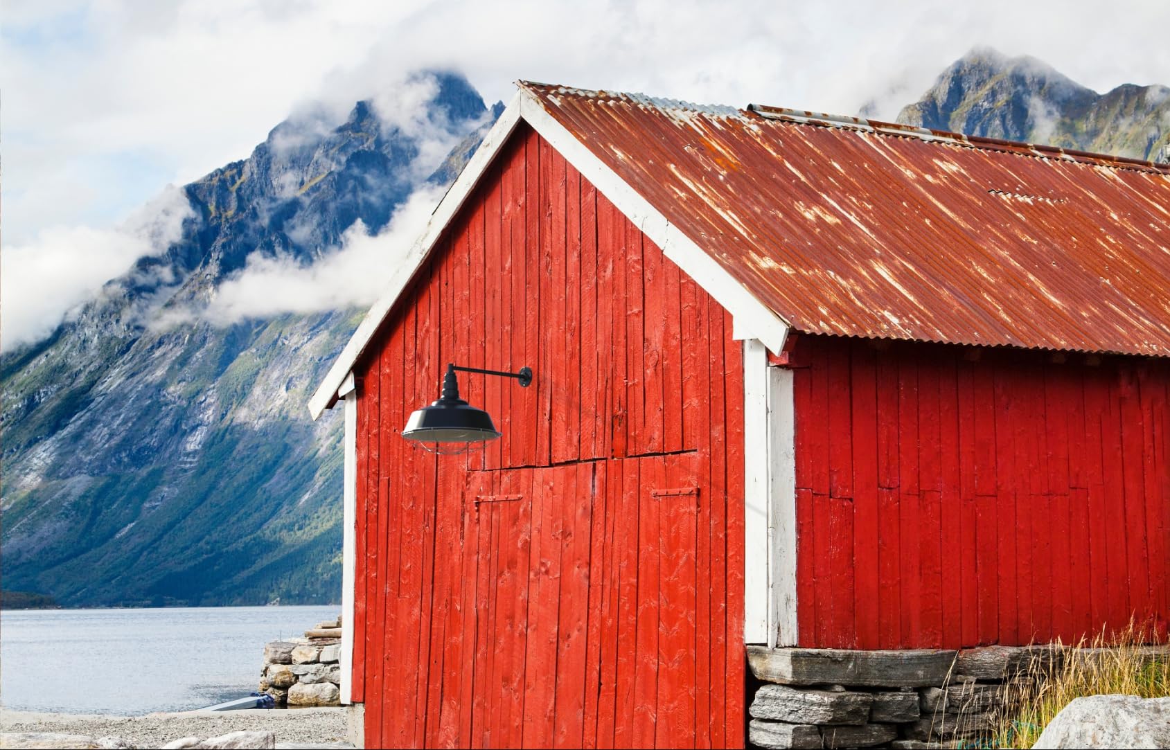 Steel Lighting Co. Redondo Barn Light - 20&quot; Dome, 23&quot; Gooseneck, Green, Outdoor Wall Mount