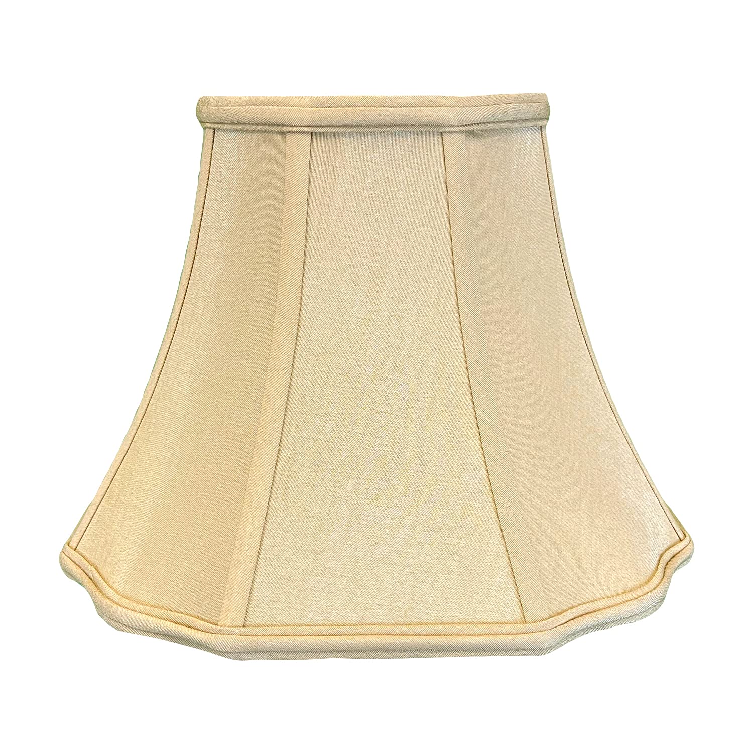 Royal Designs, Inc. Lamp Shade Flare Bottom Scalloped 8 x 14 x 11 Antique Gold 2-Pack, Model BSO-701-14AGL-2