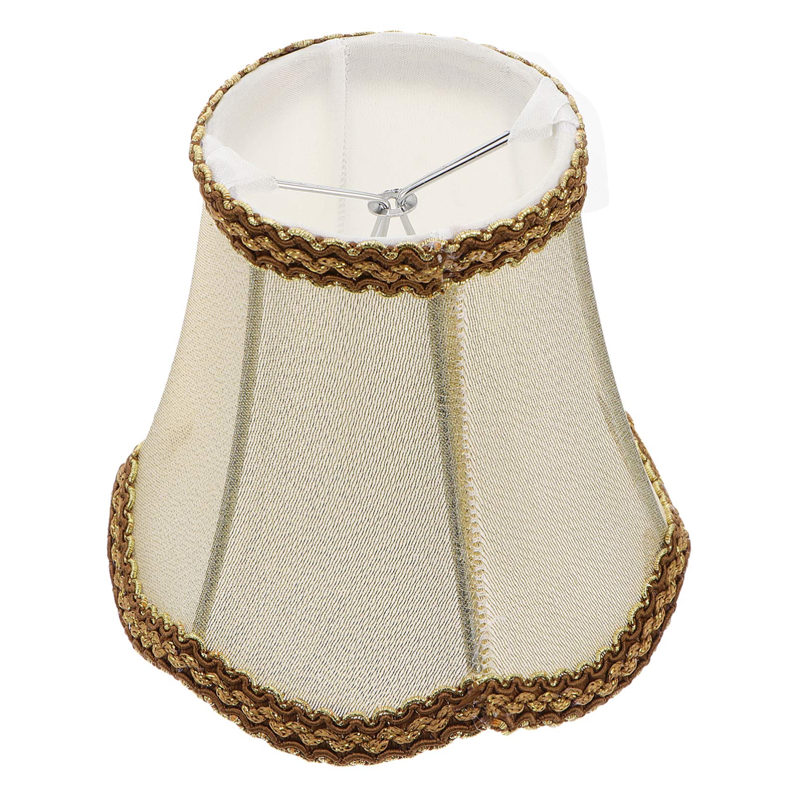 LALAFINA 1pc Cloth Lamp Shade European Style Lampshade Vintage Bell Lamp Shade for Table Wall Lamp Living Room Decoration, Golde