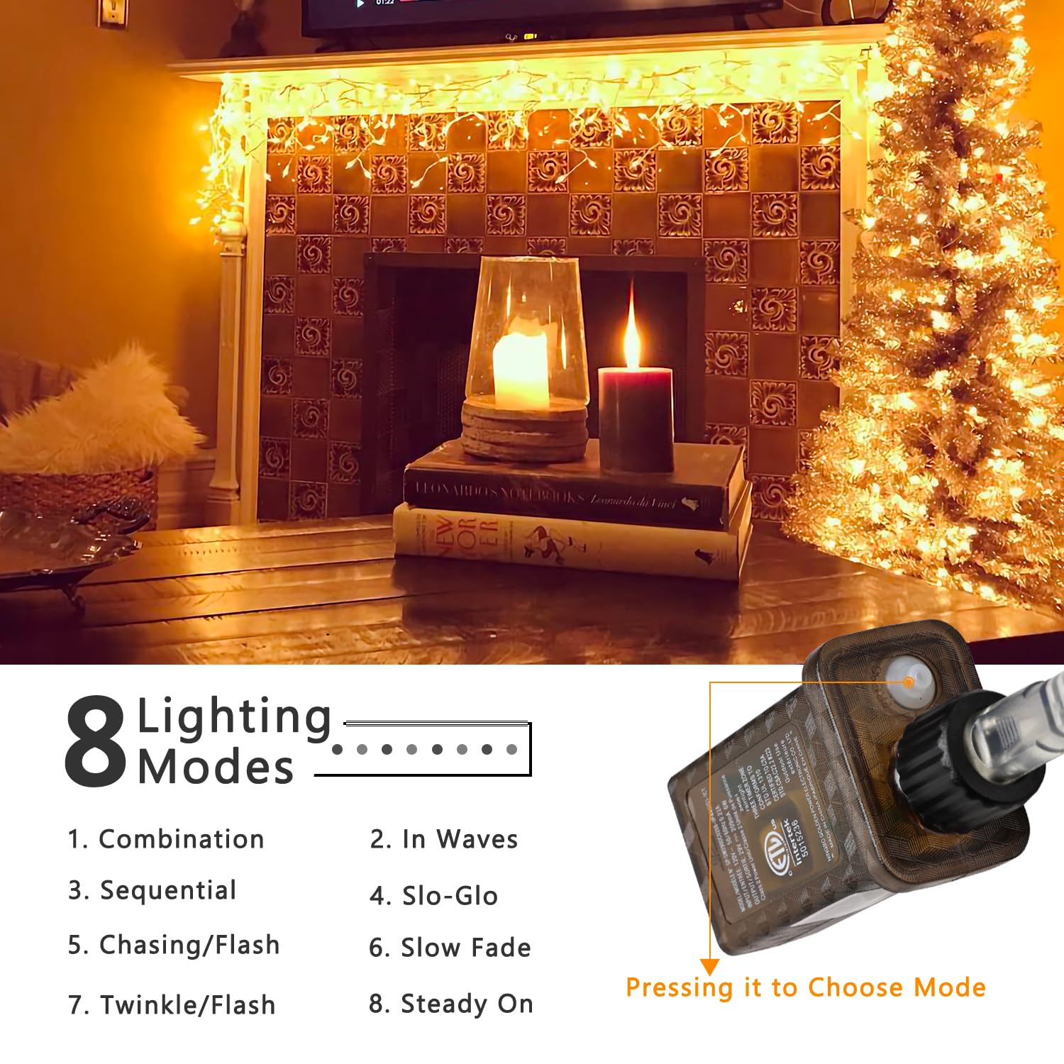 Brizled 29Ft 360 Led Christmas Lights, 8 Modes With 60 Drops, Connectable With Remote For Indoor/Outdoor Wedding & Holidays, War