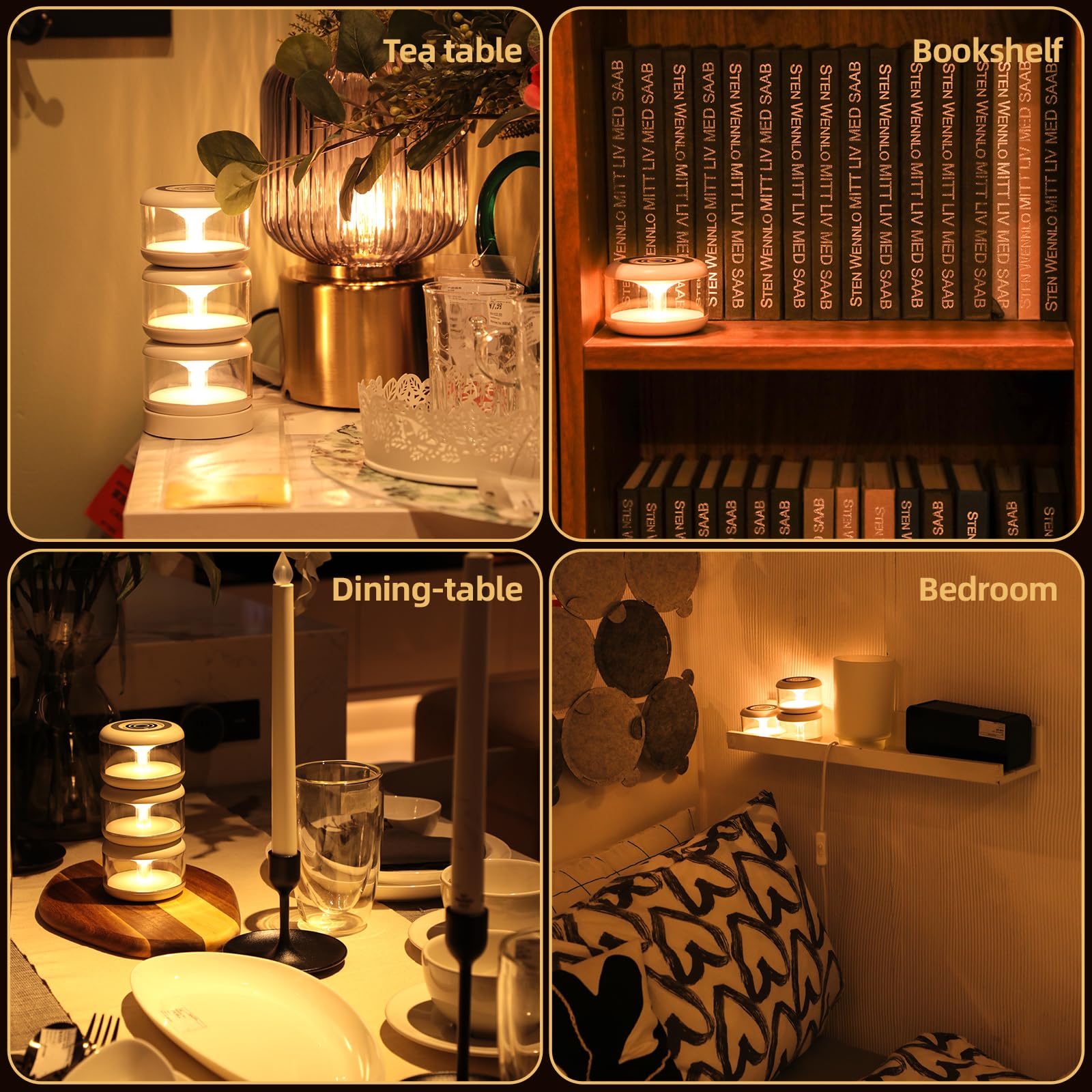 oneleaf Atmosphere Light Portable LED Night Light - Cordless, Rechargeable, Touch Switch, White, Ideal for Washroom, Stair, Bedroom, Camping