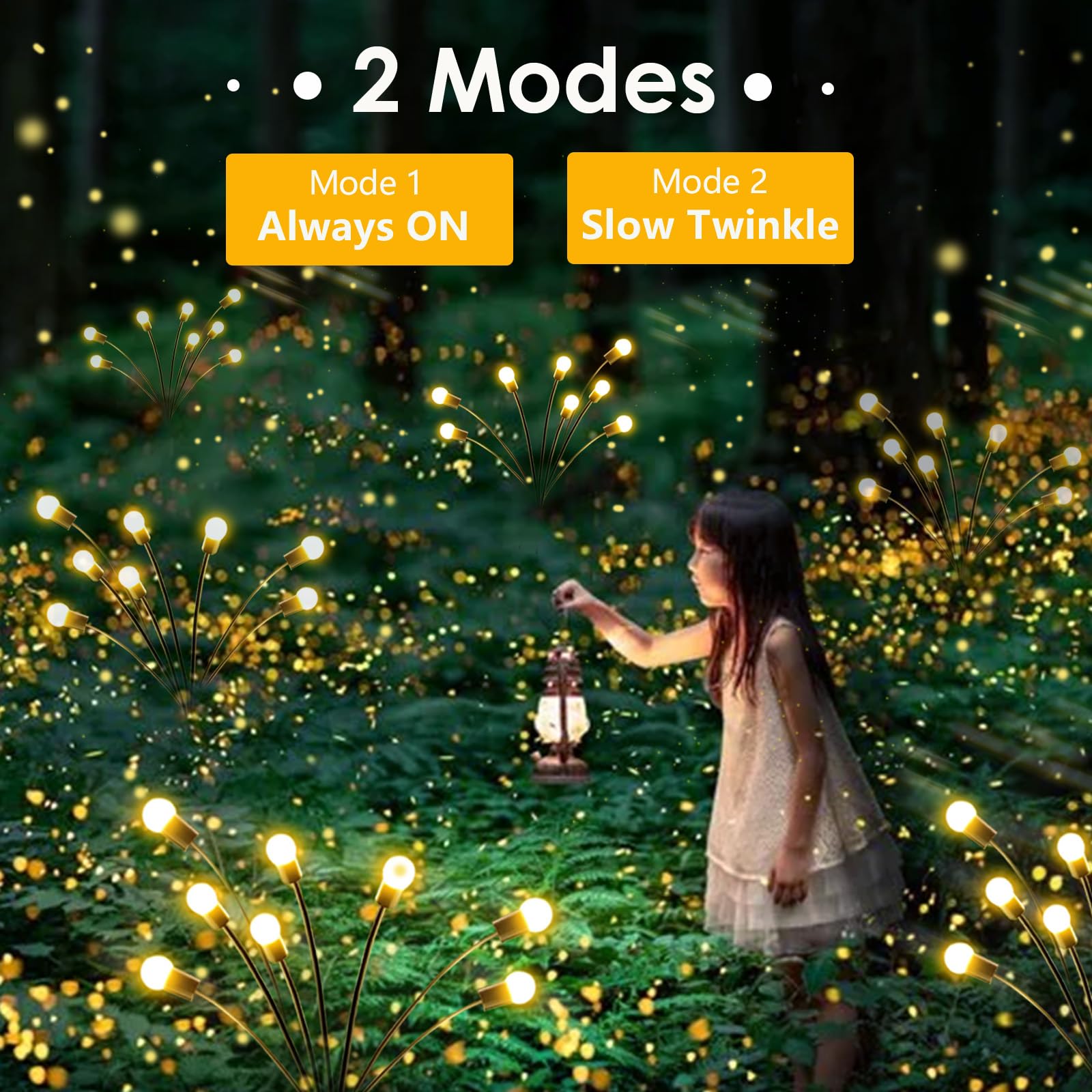 8-Pack Solar Garden Lights, 64 Led Solar Lights Outdoor For Garden Decor, Waterproof Firefly Light Outdoor (Sway By Wind), Swayi