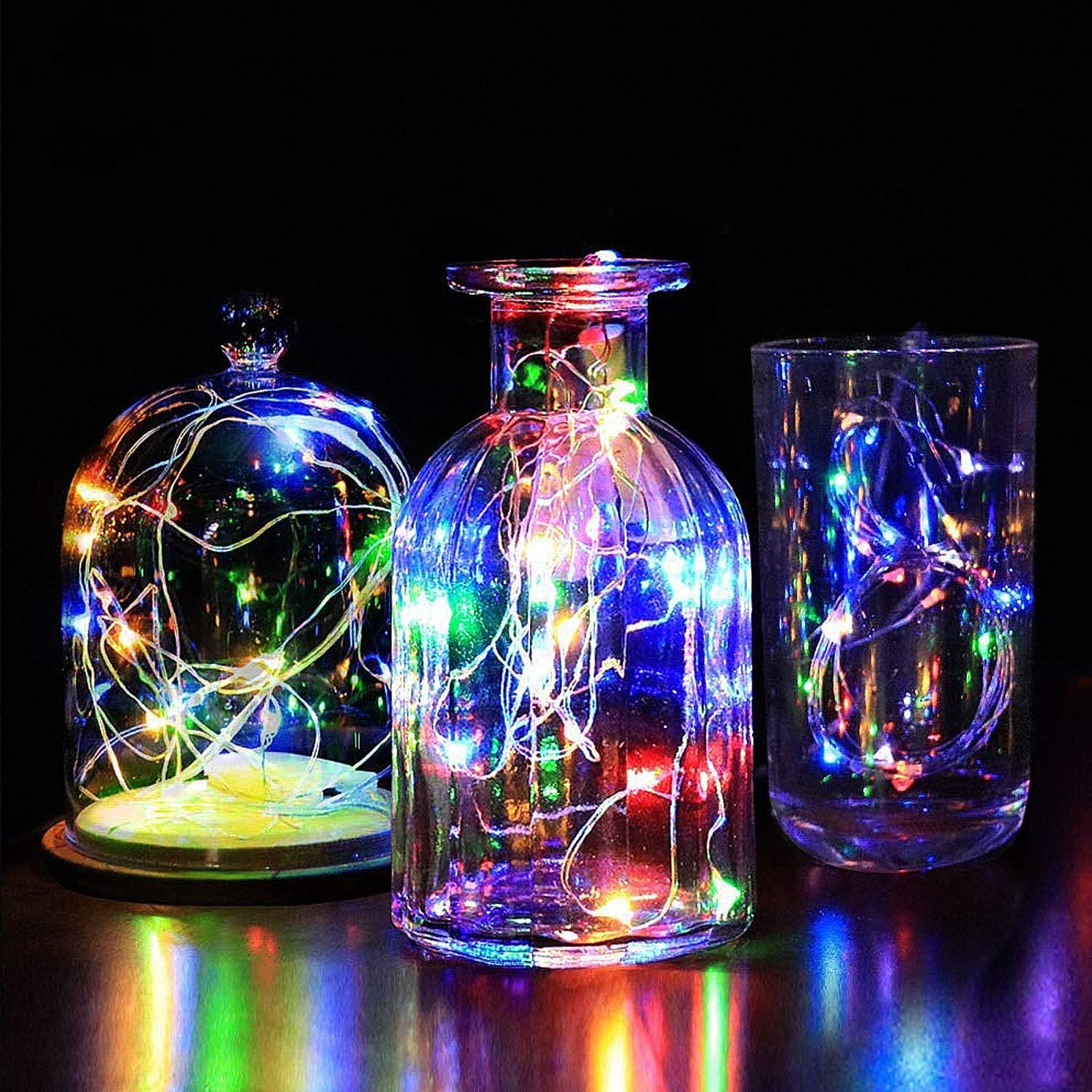 DAYLIGHTIR Solar Powered Copper Wire String Lights, 400 LED, Waterproof, 8 Modes, 4 Pack, Multicolor