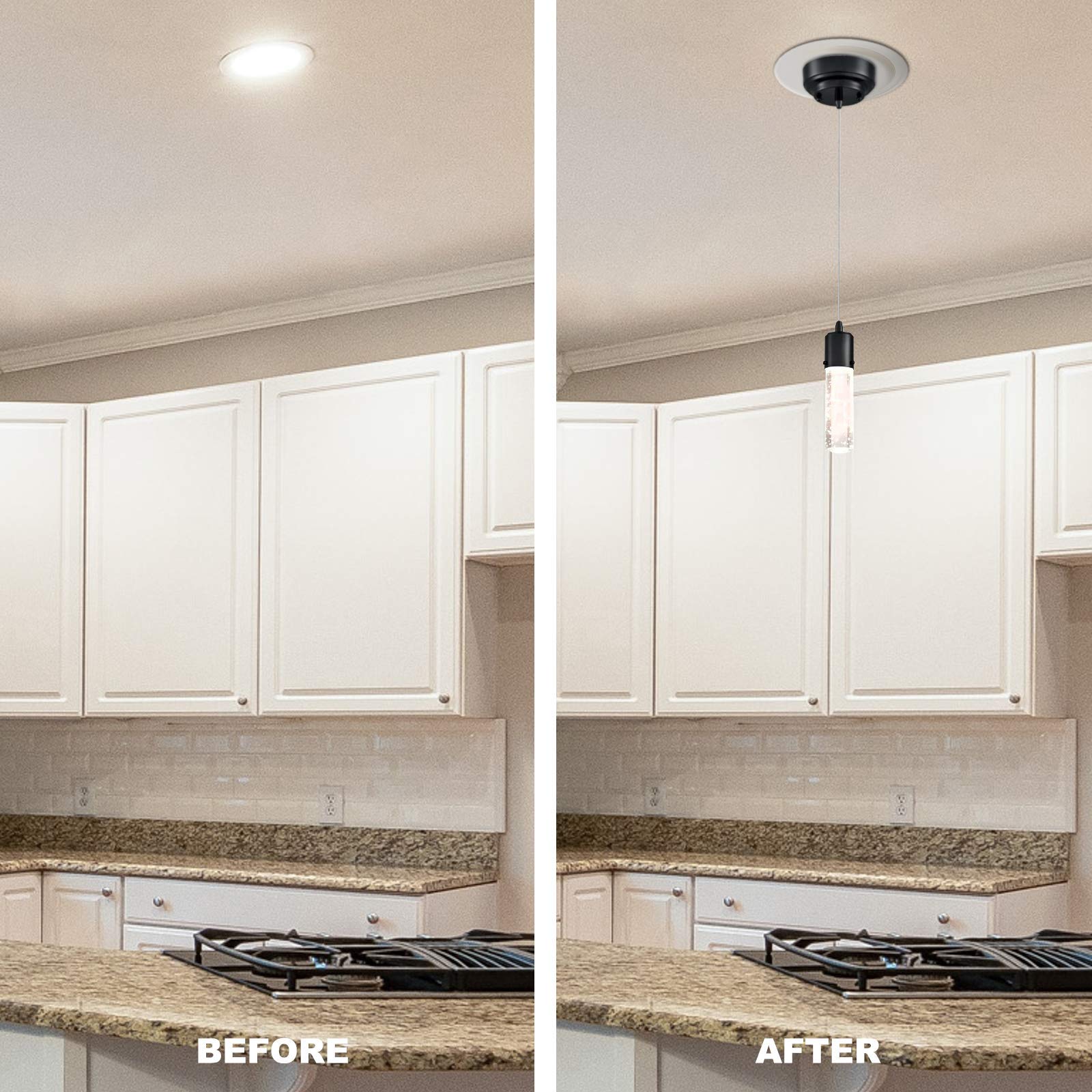 Ciata Recessed Can Light Conversion Kit to Pendant, Plastic, White Finish, 1 Pack