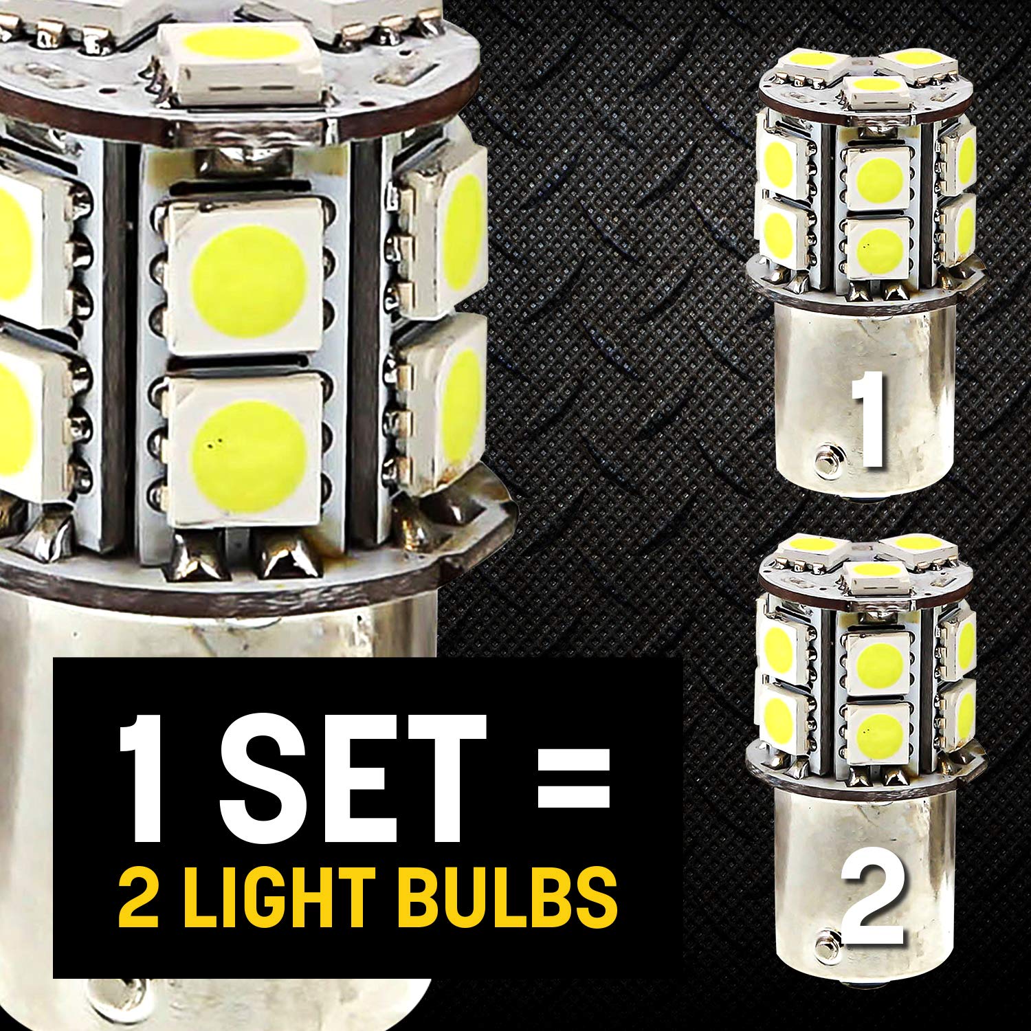 Pilot Automotive (Il-1157W-15-Am) White 15-Smd Led Turn/Tail Light Bulb - 2 Piece